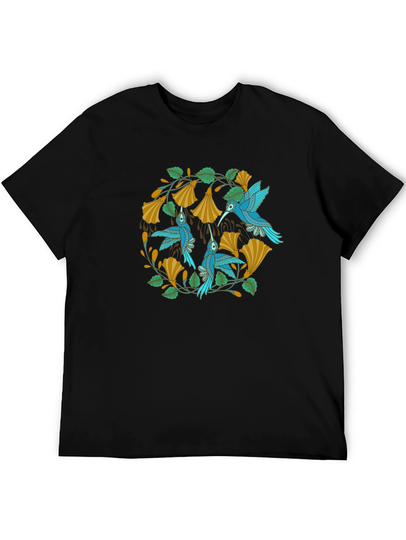 Hummingbird Floral Tee - Nature Inspired Design