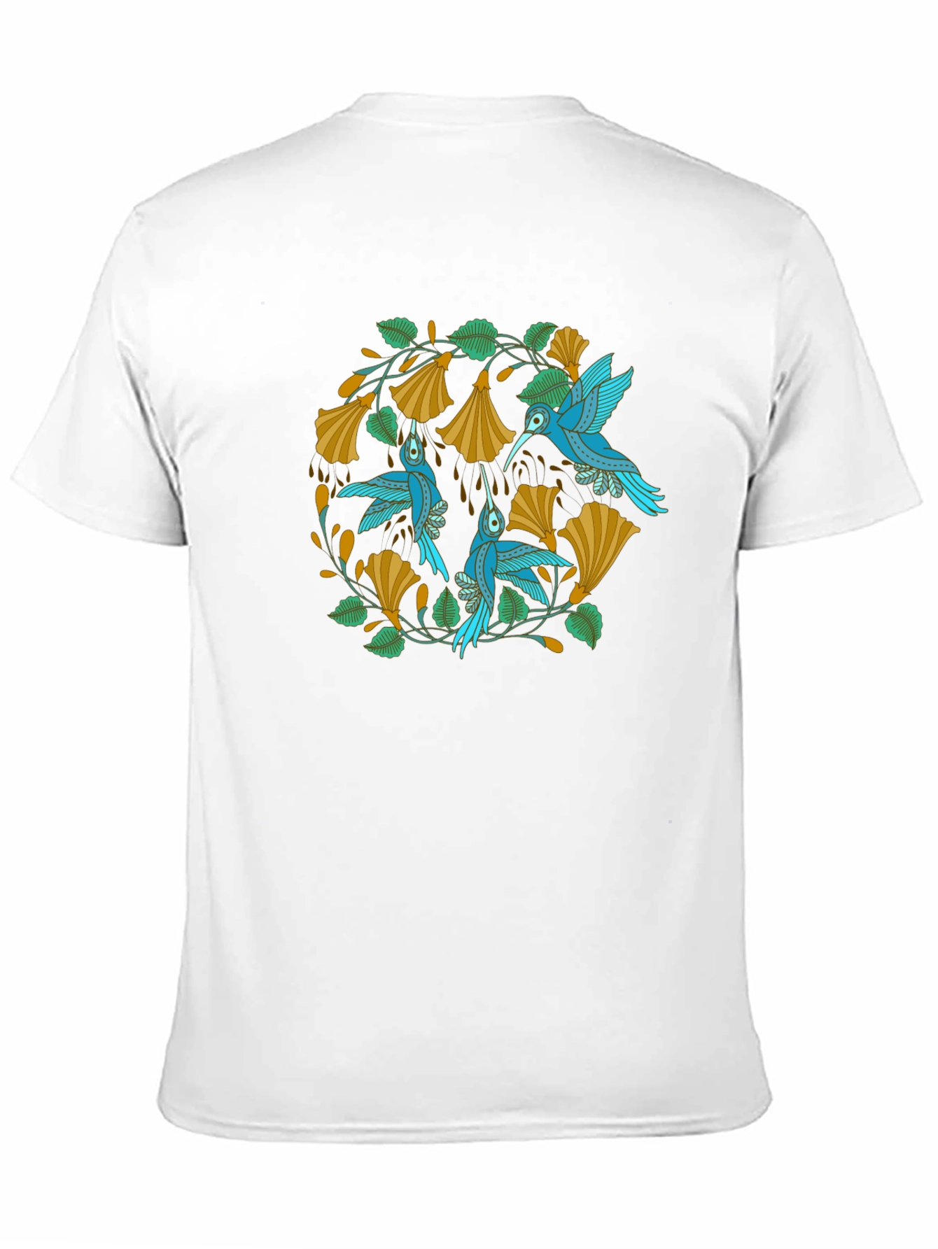 Hummingbird Floral Tee - Nature Inspired Design