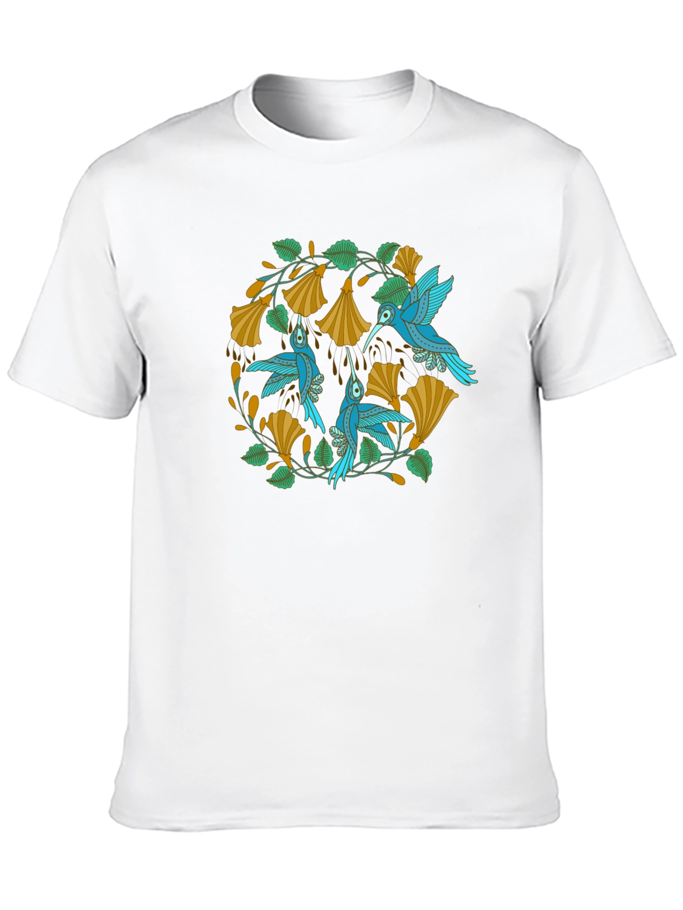 Hummingbird Floral Tee - Nature Inspired Design