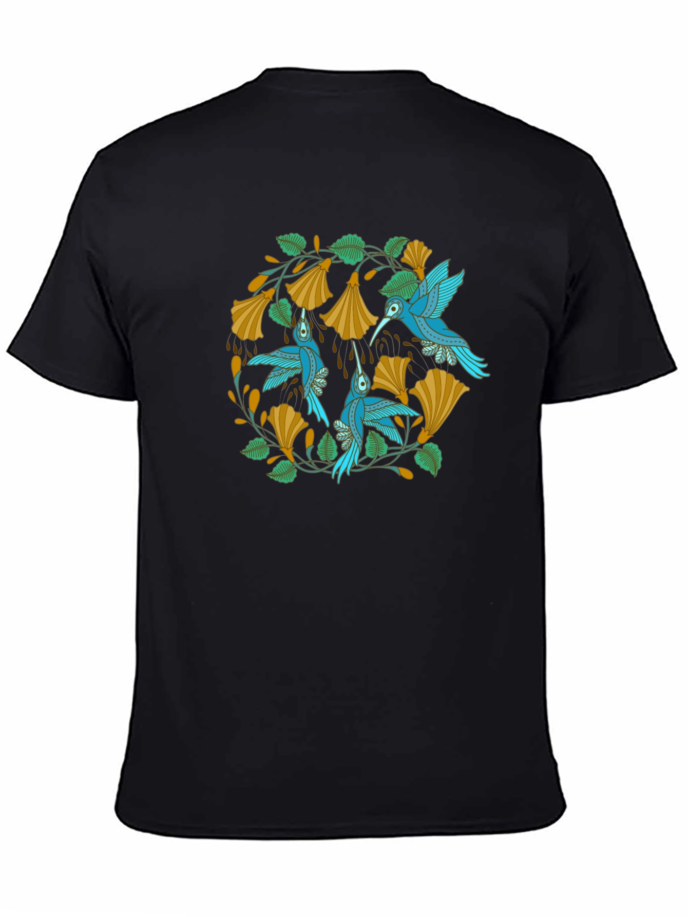 Hummingbird Floral Tee - Nature Inspired Design