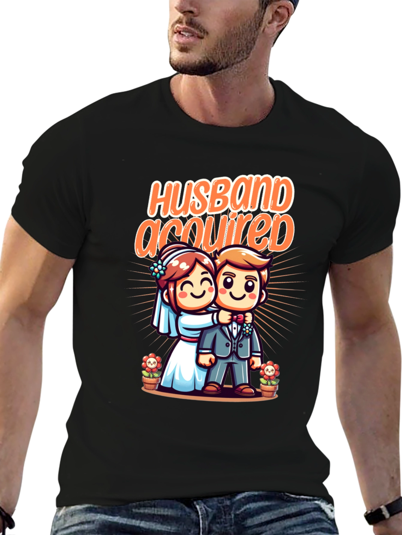 Husband Acquired Graphic Tee - Funny Wedding T-Shirt
