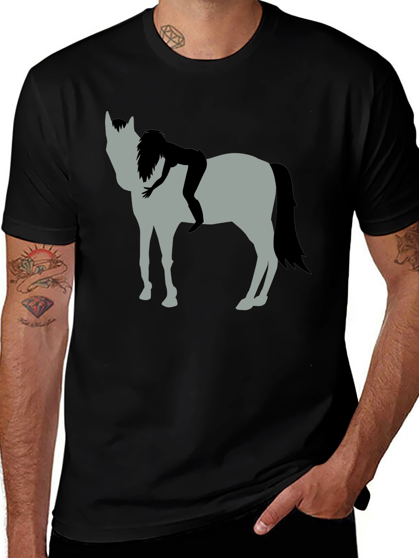 Horse & Rider Graphic Tee - Black