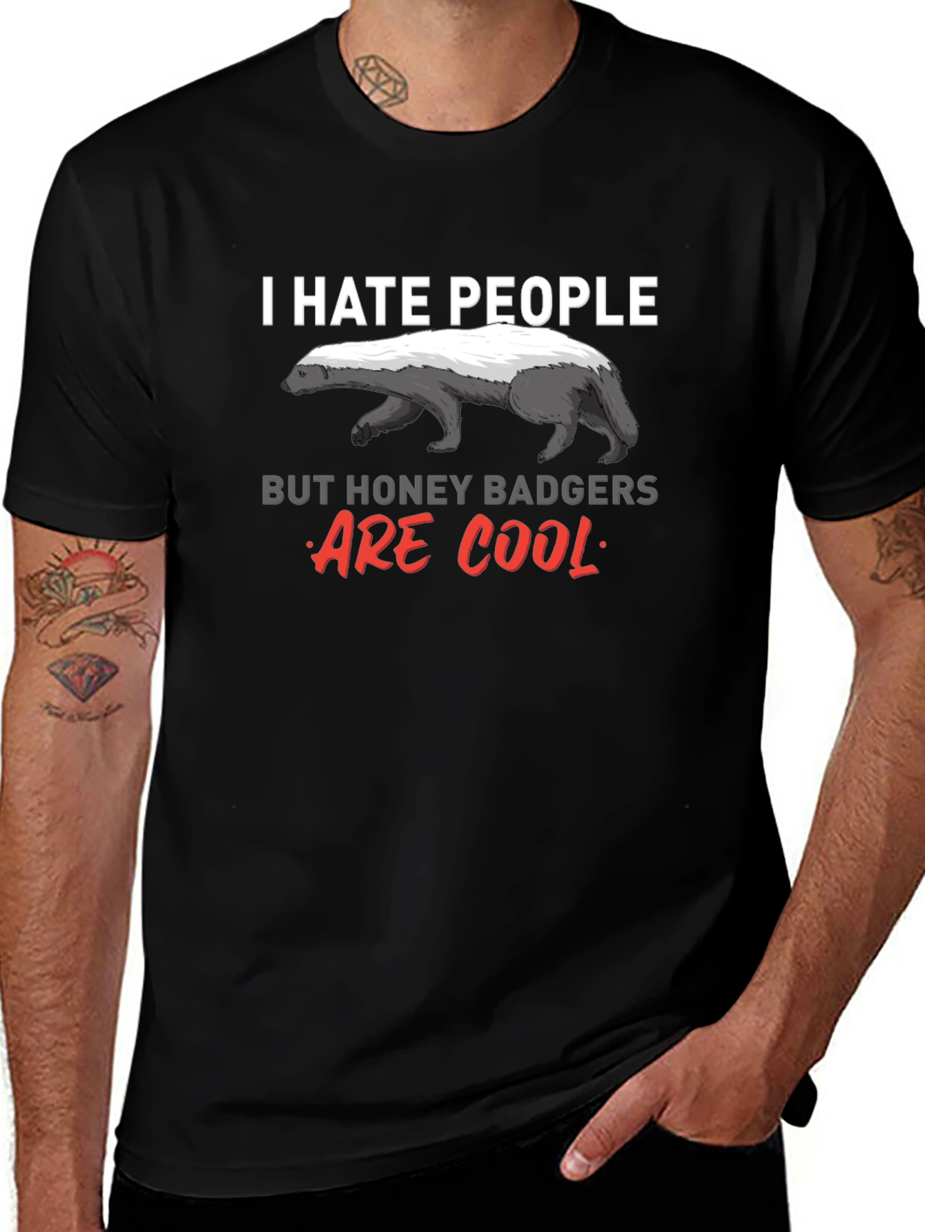 I Hate People Honey Badger Graphic Tee