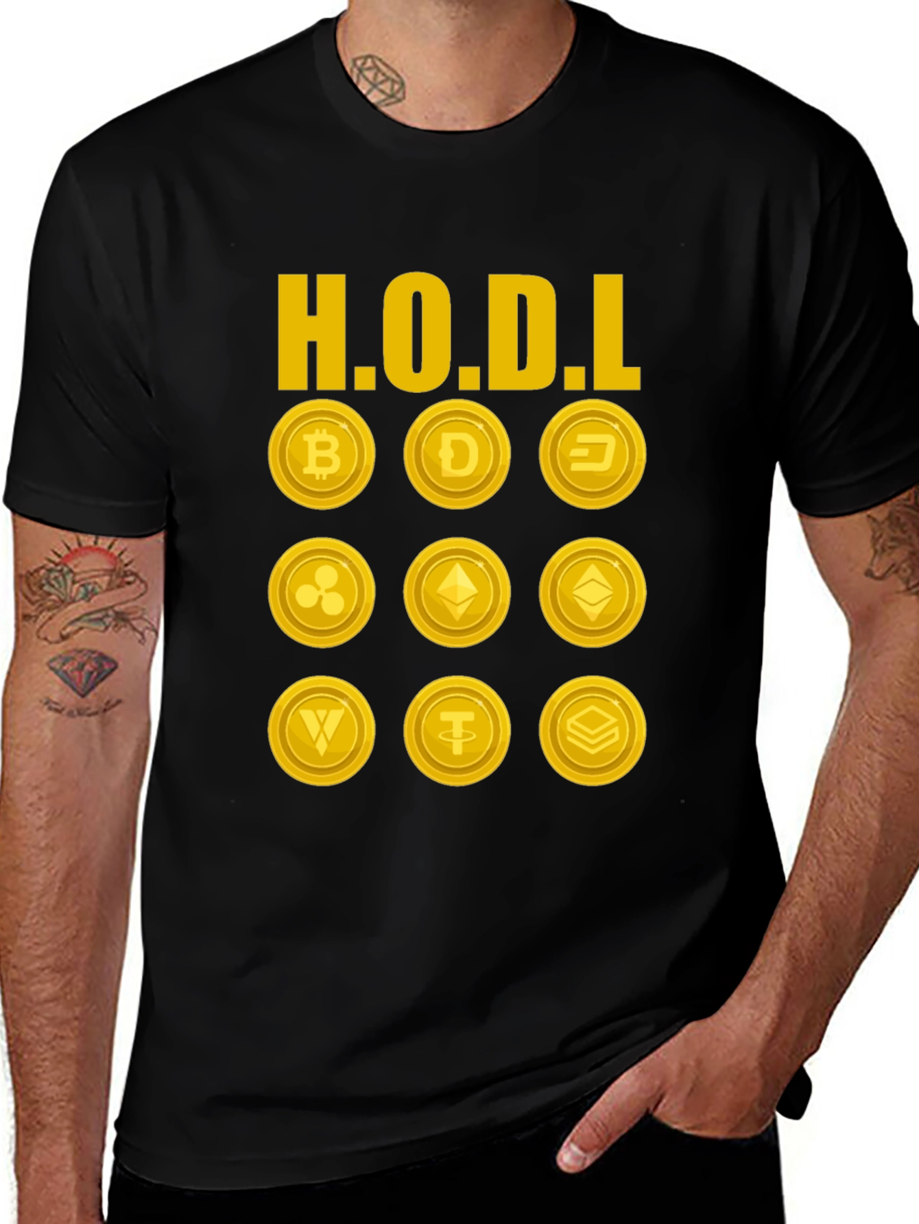 HODL Cryptocurrency T-Shirt - Bitcoin Dogecoin Ethereum