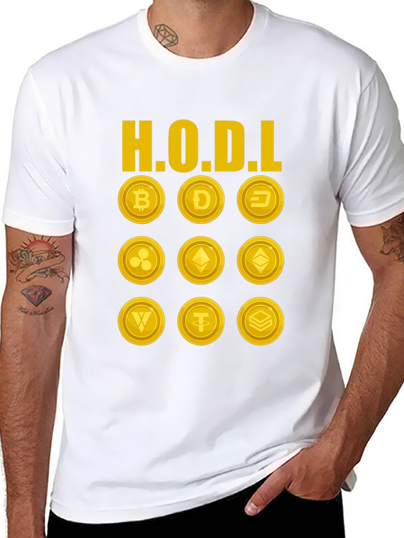 HODL Cryptocurrency T-Shirt - Bitcoin Dogecoin Ethereum