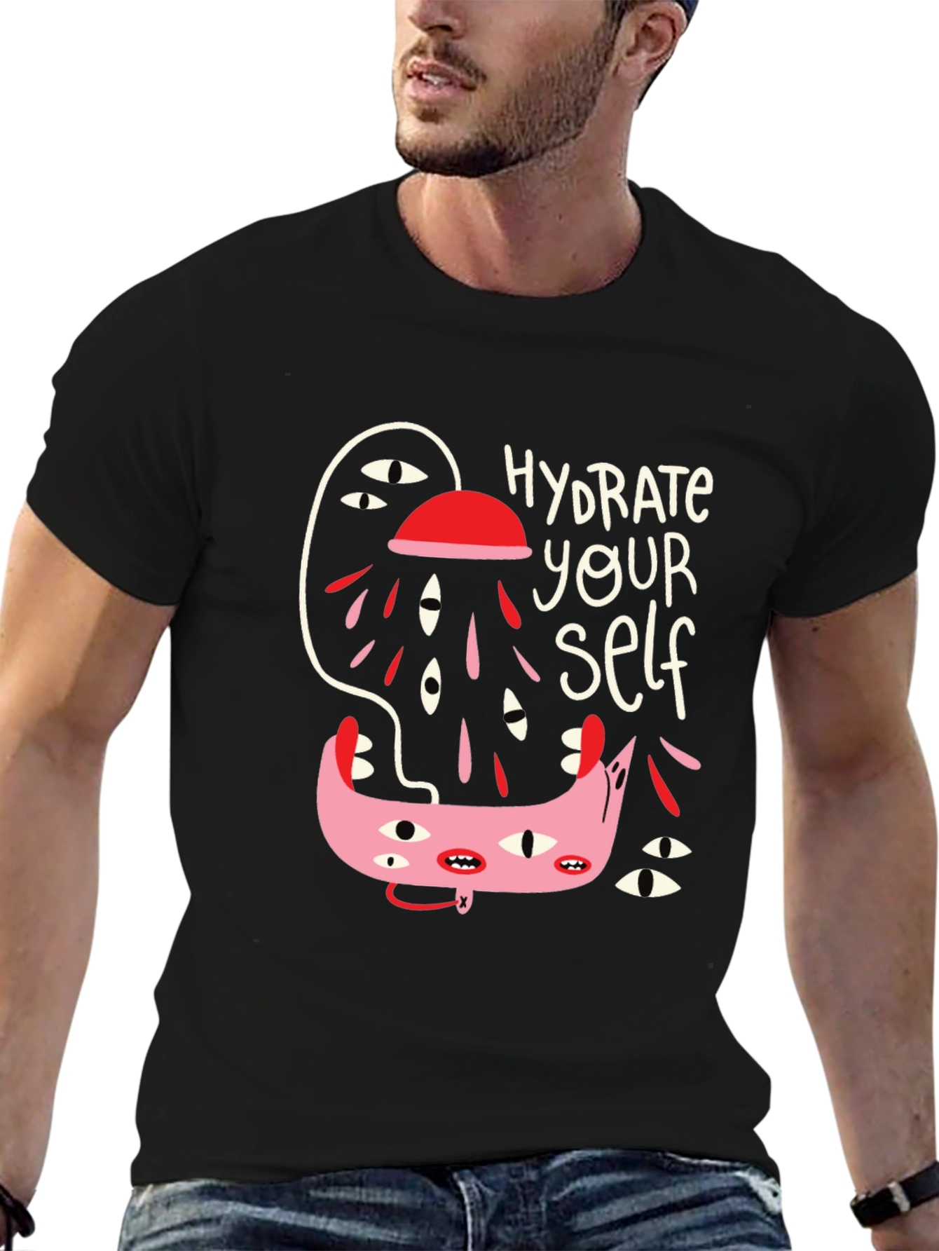 Hydrate Yourself Black Graphic Tee