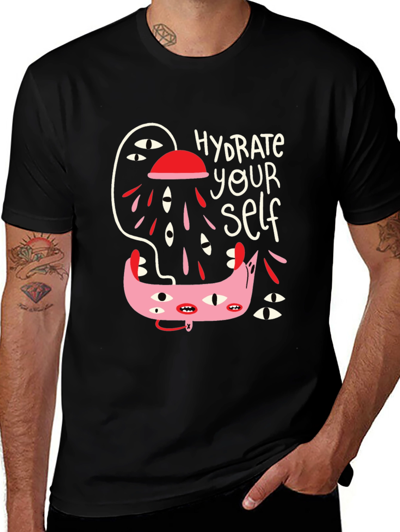 Hydrate Yourself Black Graphic Tee