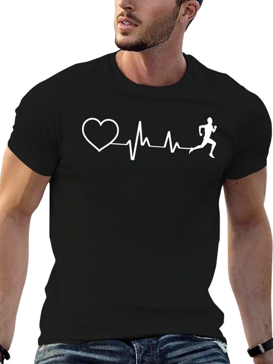 Heartbeat Runner Graphic Tee - Black