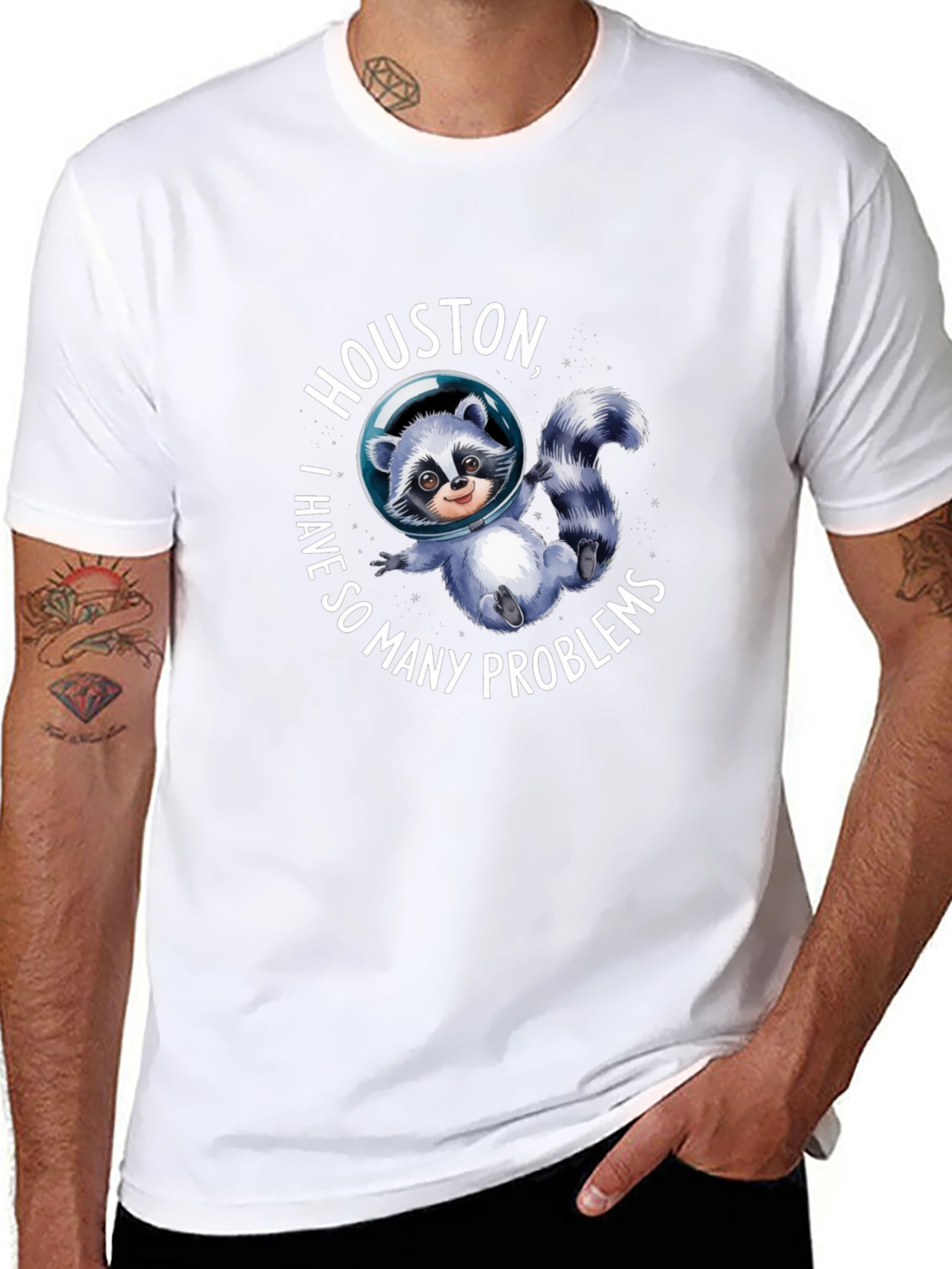 Houston I Have So Many Problems Raccoon T-Shirt