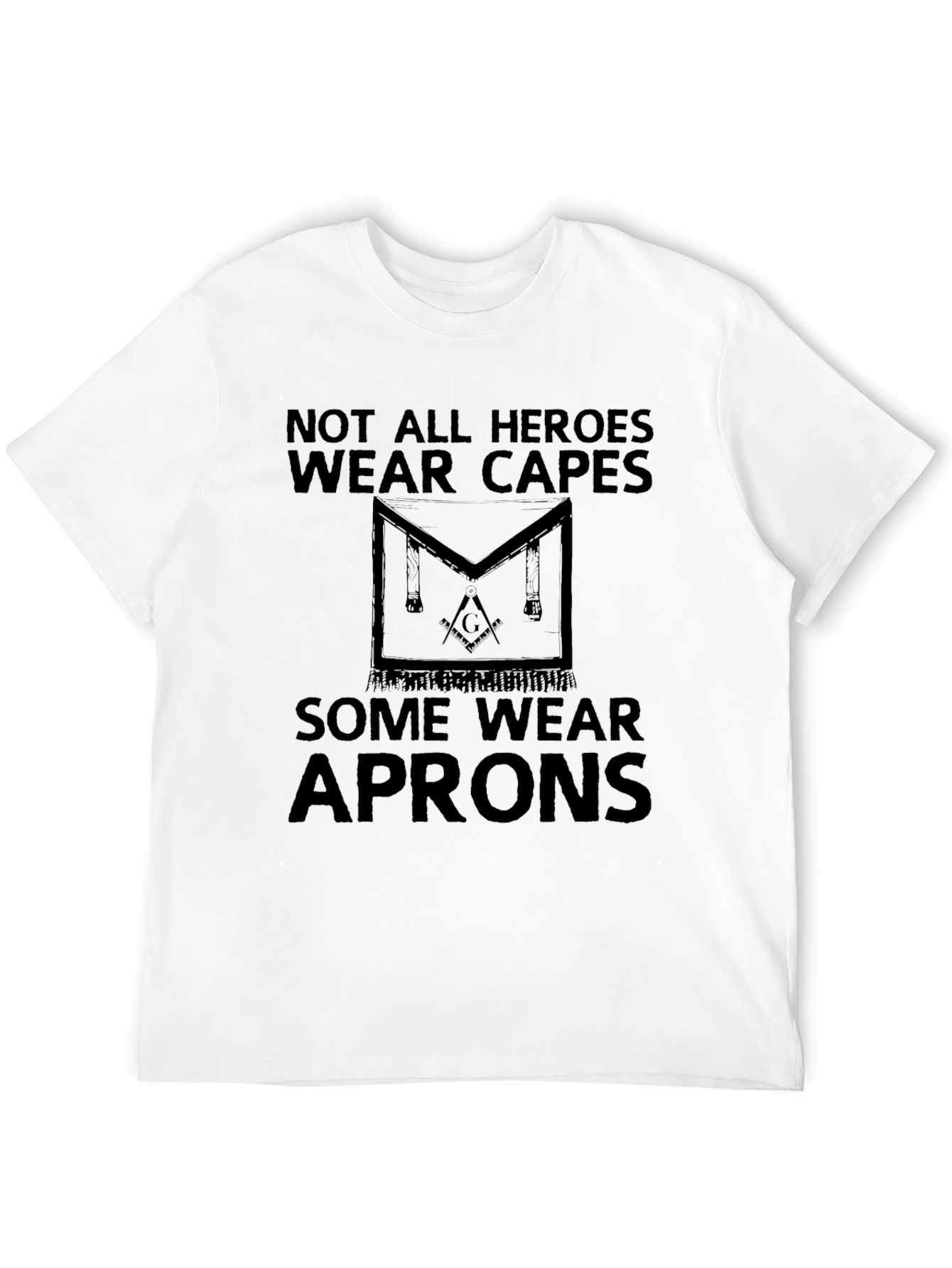 Heroes Wear Aprons Graphic Tee - Black Cotton T-Shirt