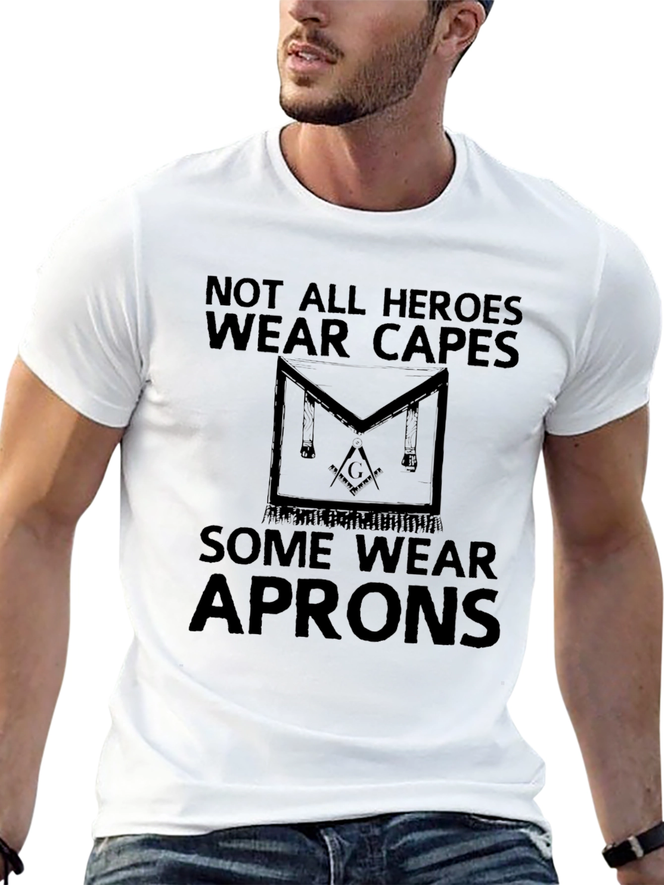 Heroes Wear Aprons Graphic Tee - Black Cotton T-Shirt
