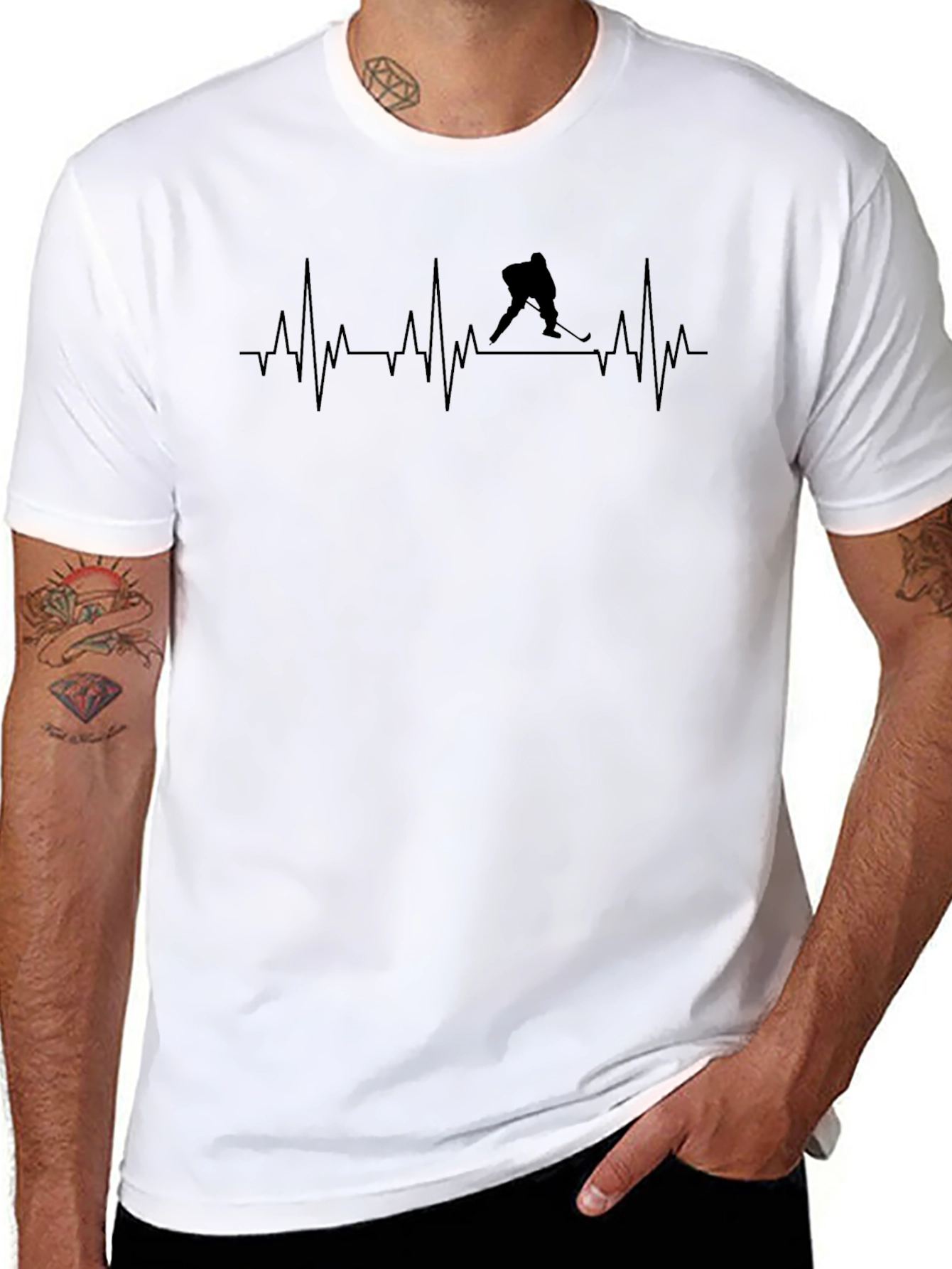 Hockey Heartbeat T-Shirt - Unique Hockey Lover Gift
