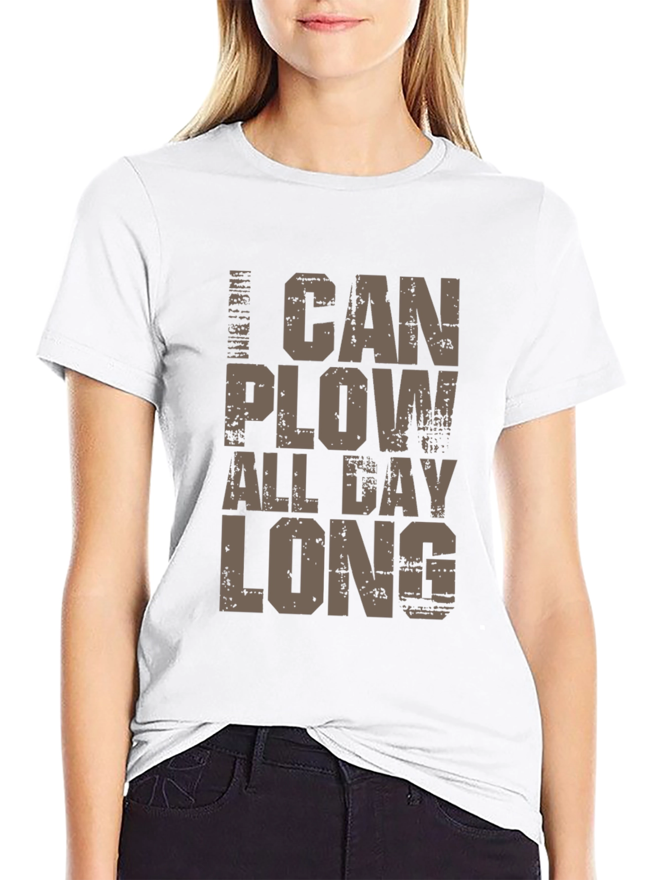 I Can Plow All Day Long Black T-Shirt