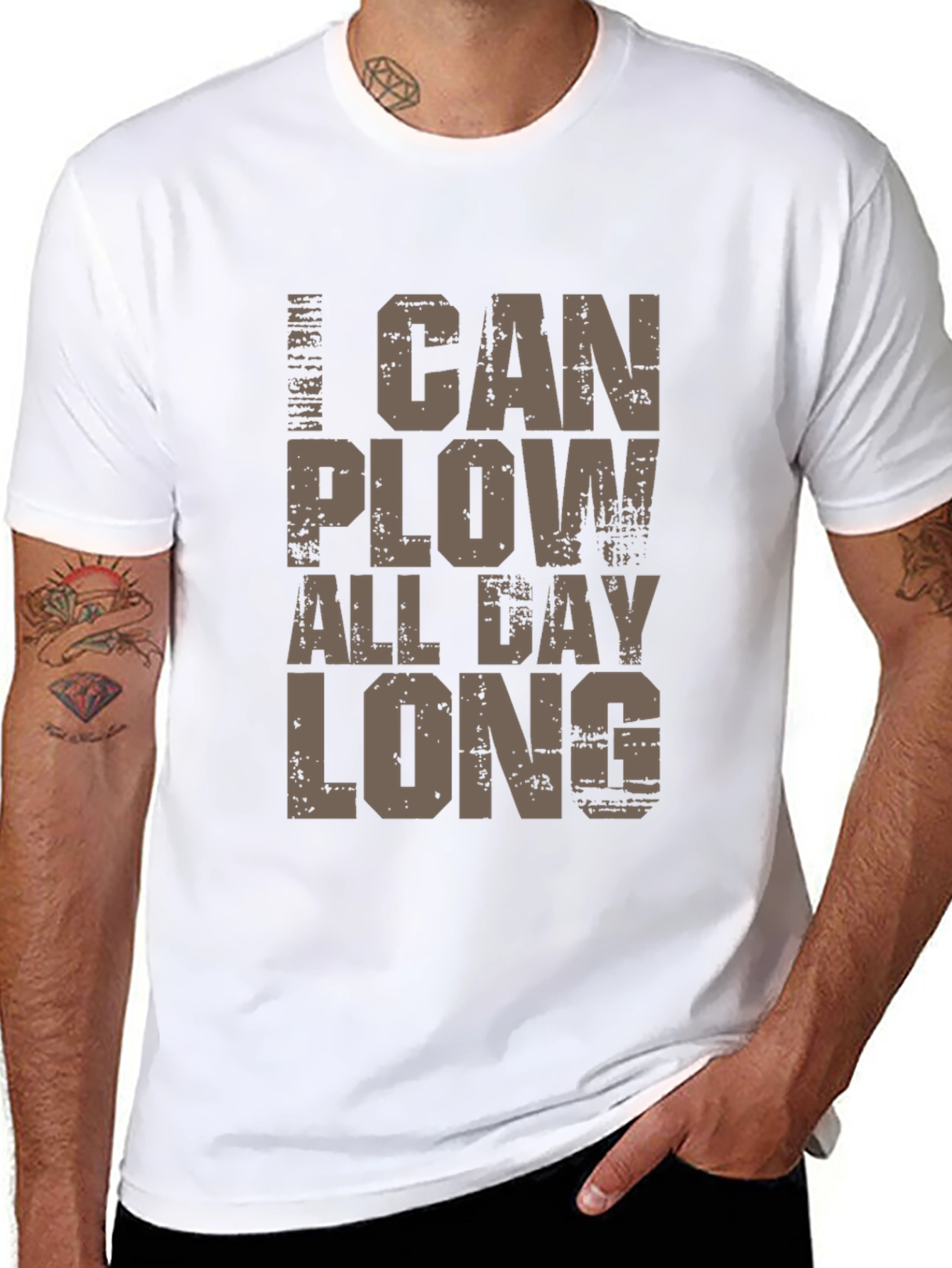 I Can Plow All Day Long Black T-Shirt
