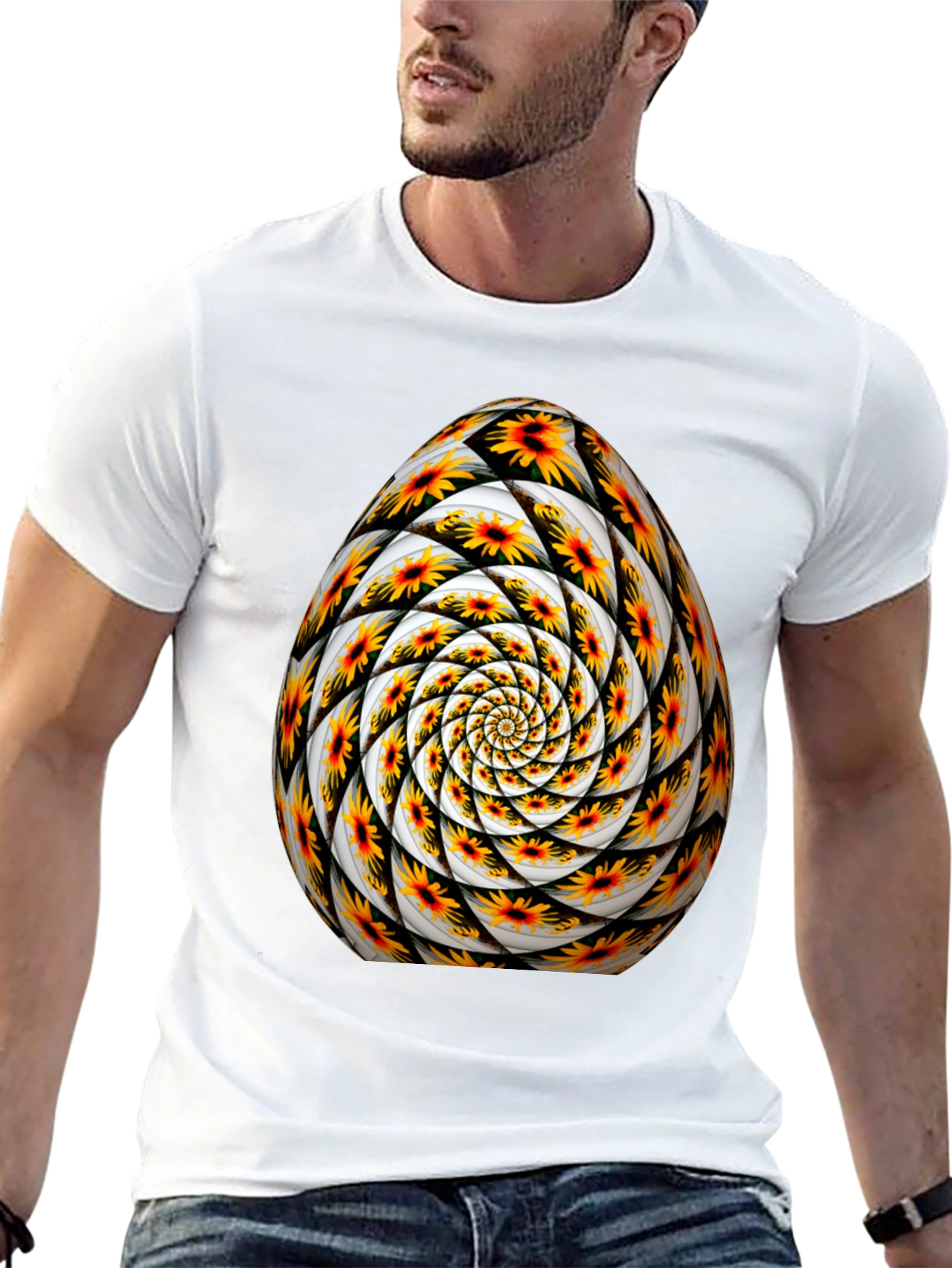 Abstract Floral Egg Graphic Tee