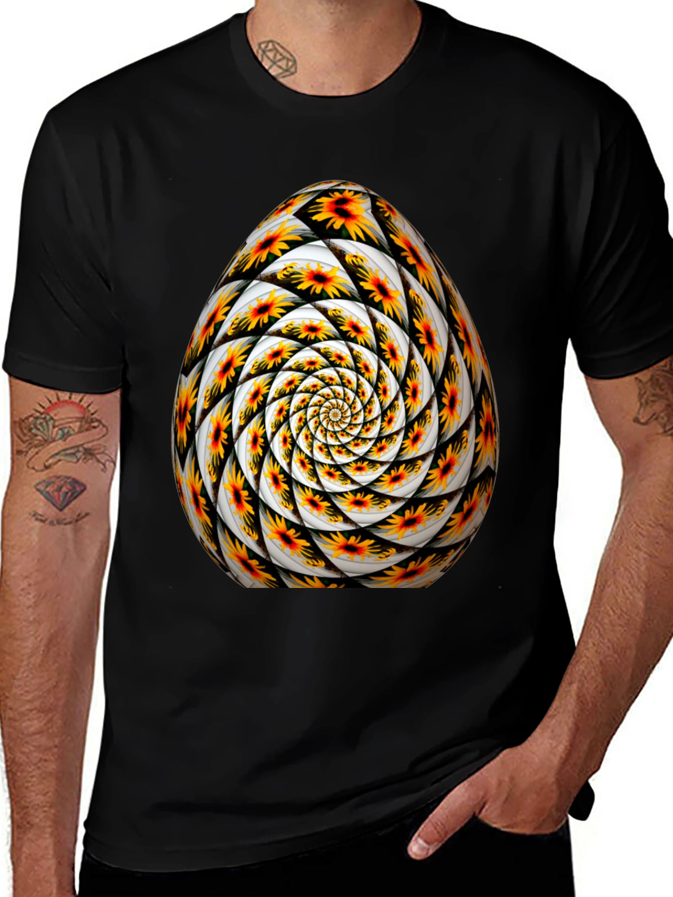 Abstract Floral Egg Graphic Tee