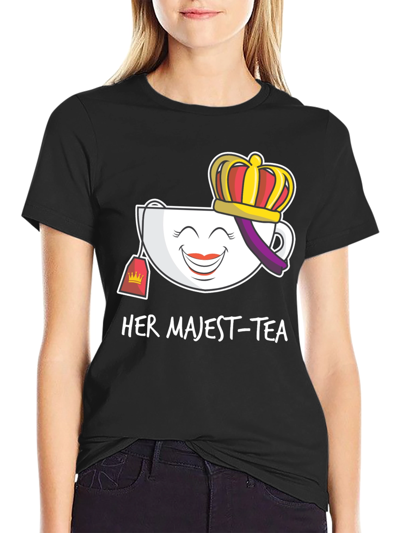 Her Majest-Tea T-Shirt - Novelty Graphic Tee