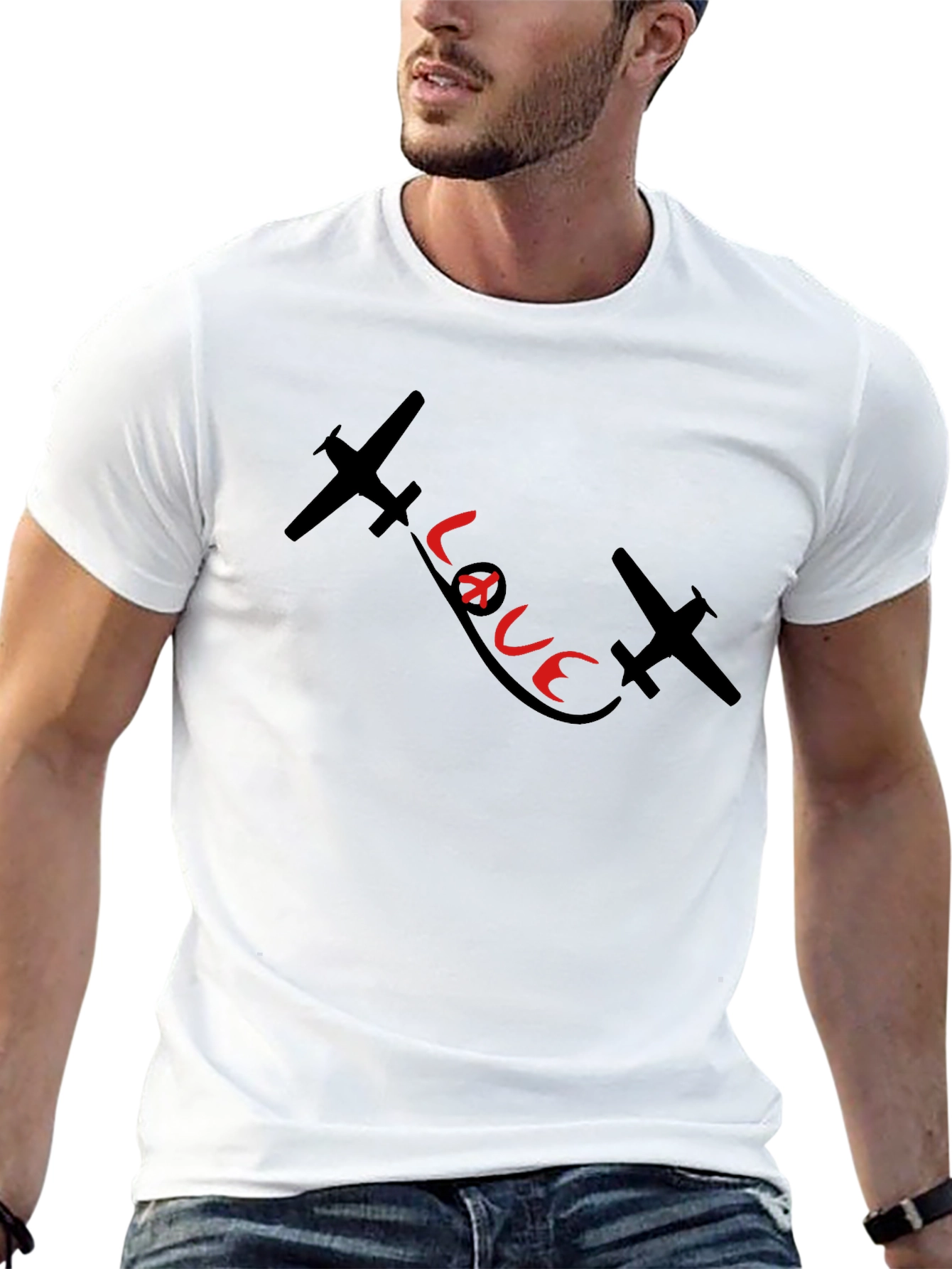 Airplane Love Black T-Shirt