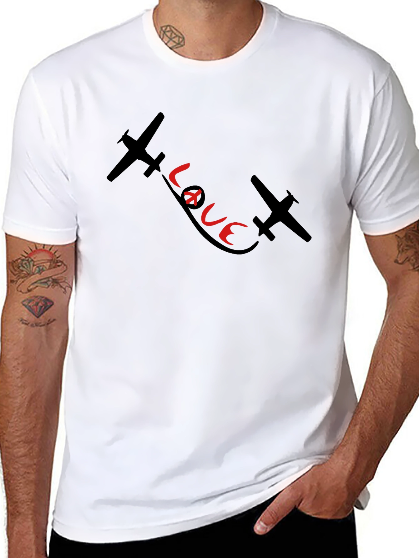 Airplane Love Black T-Shirt