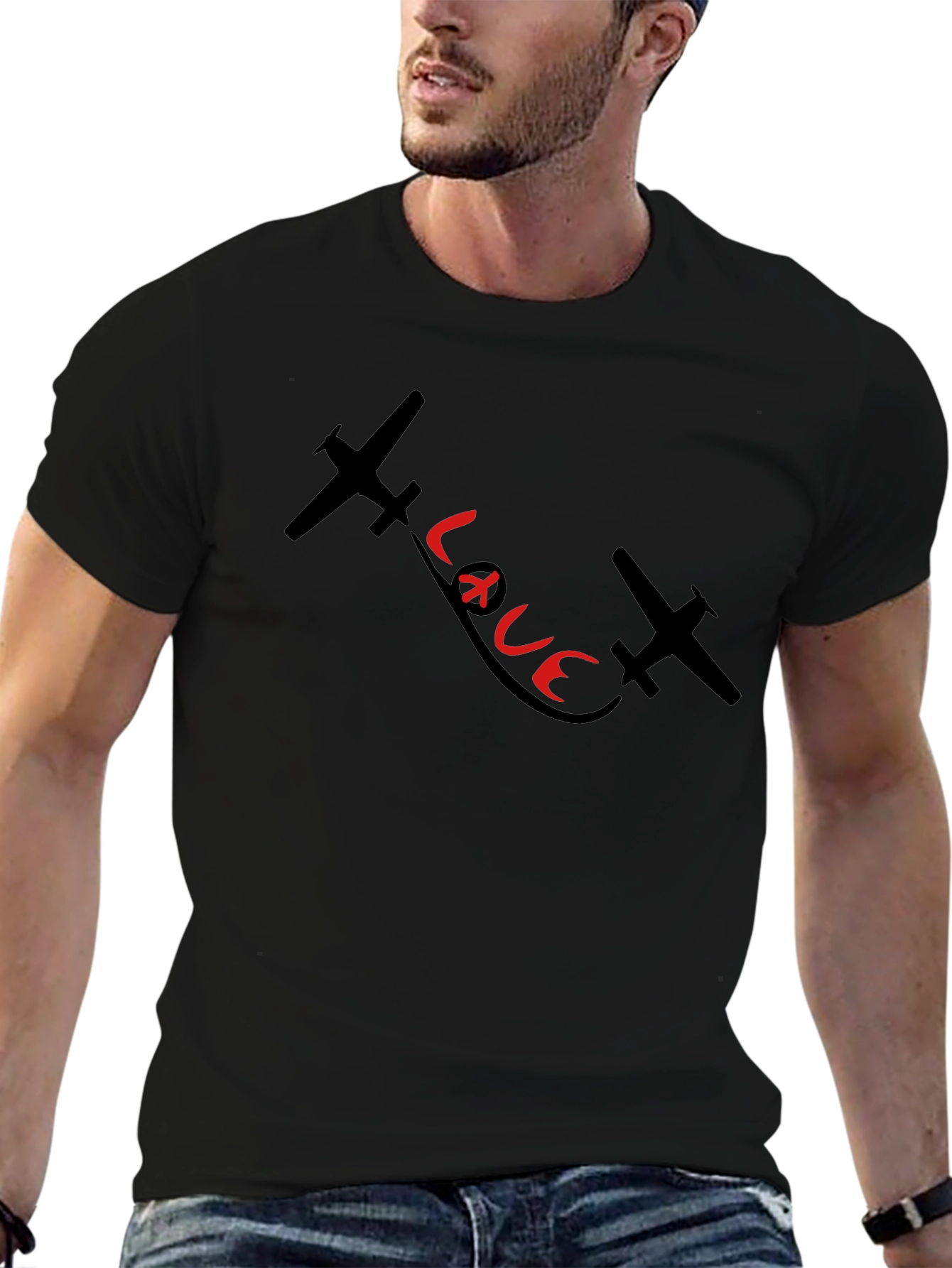 Airplane Love Black T-Shirt