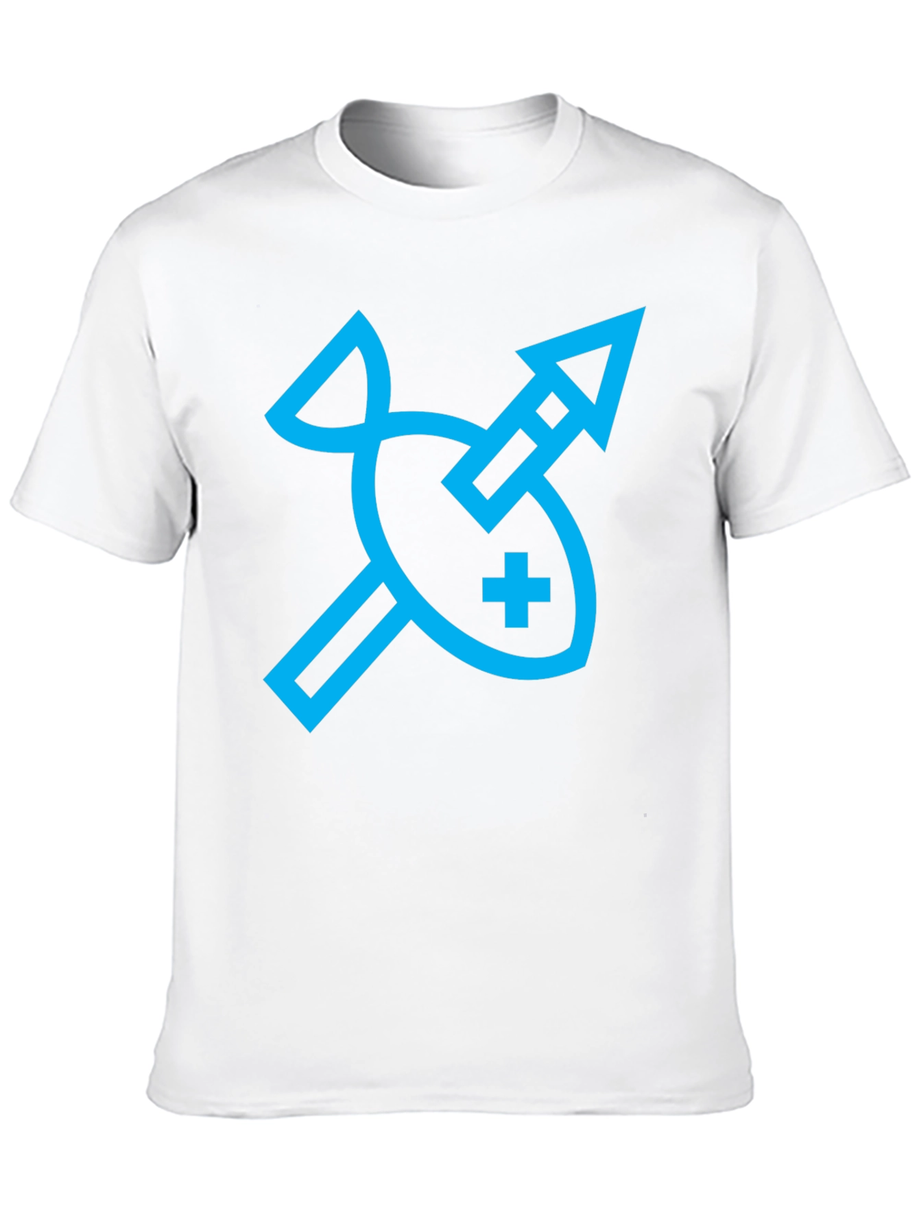 Abstract Fish and Arrow Graphic Tee - Black