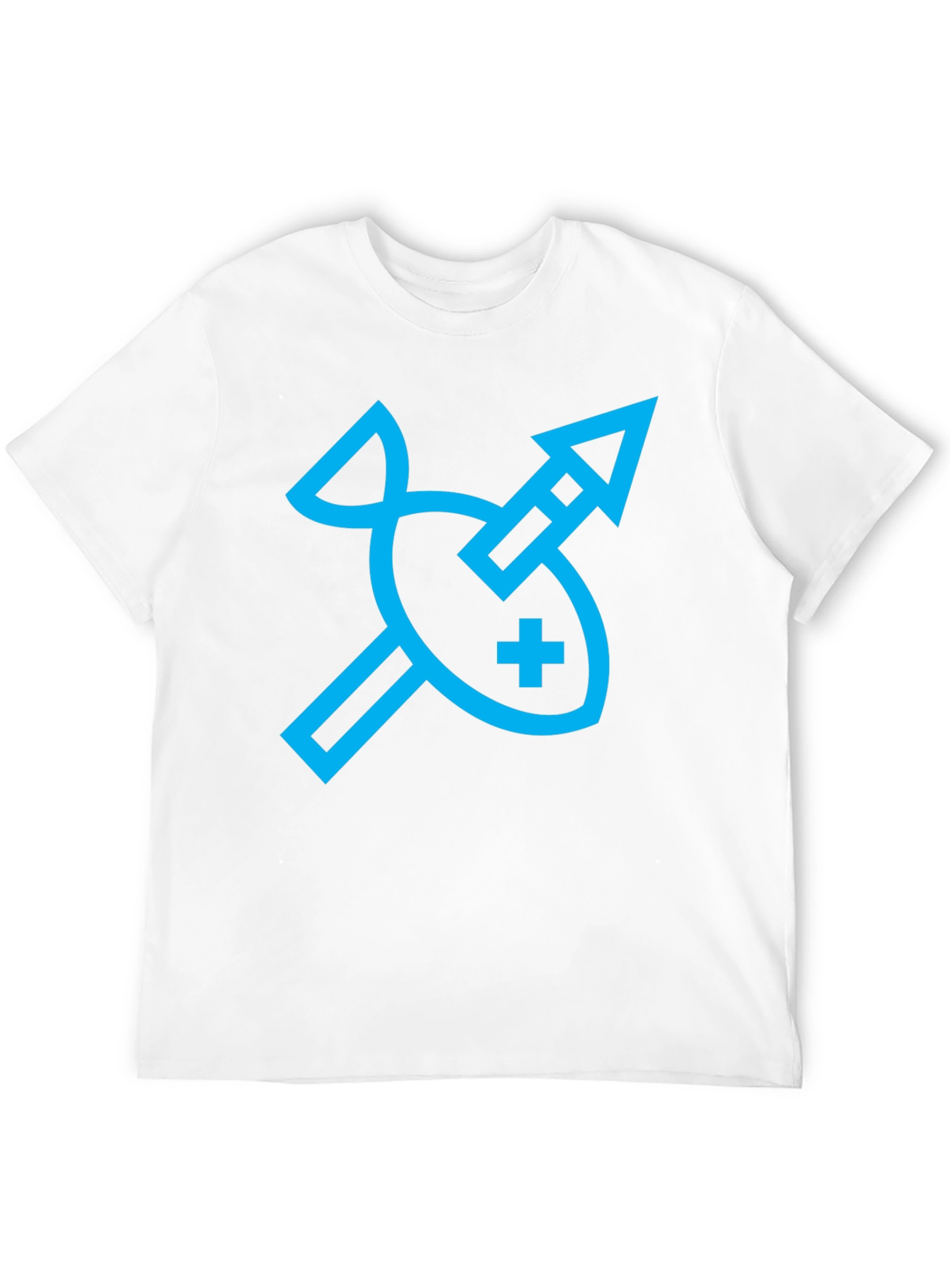 Abstract Fish and Arrow Graphic Tee - Black