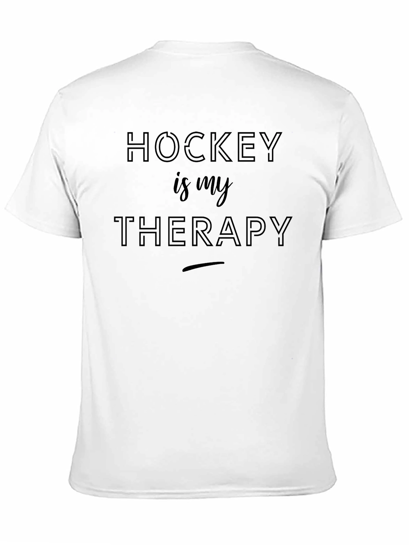 Hockey is my Therapy T-Shirt - Black Cotton Tee