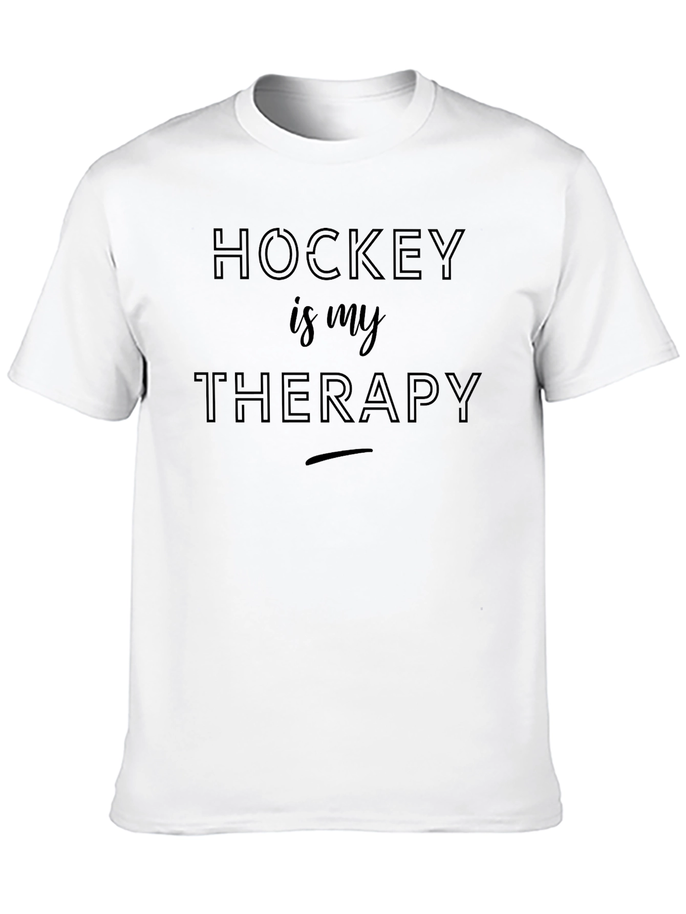 Hockey is my Therapy T-Shirt - Black Cotton Tee