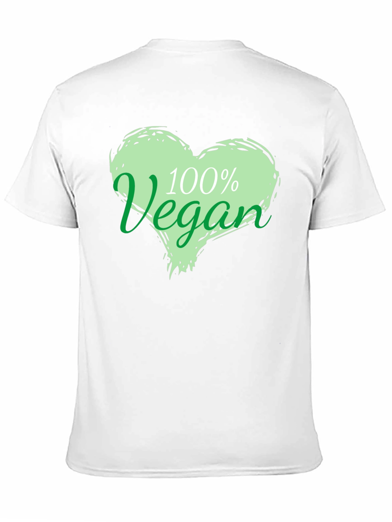100% Vegan Heart Graphic Black T-Shirt