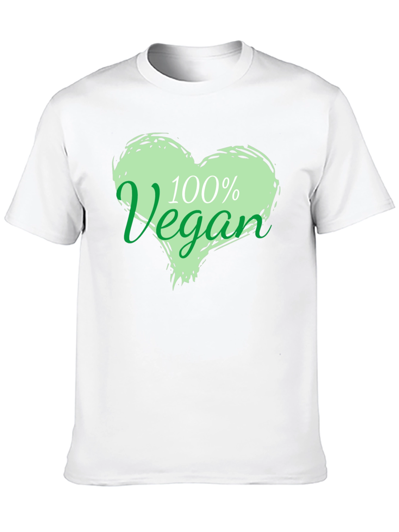 100% Vegan Heart Graphic Black T-Shirt