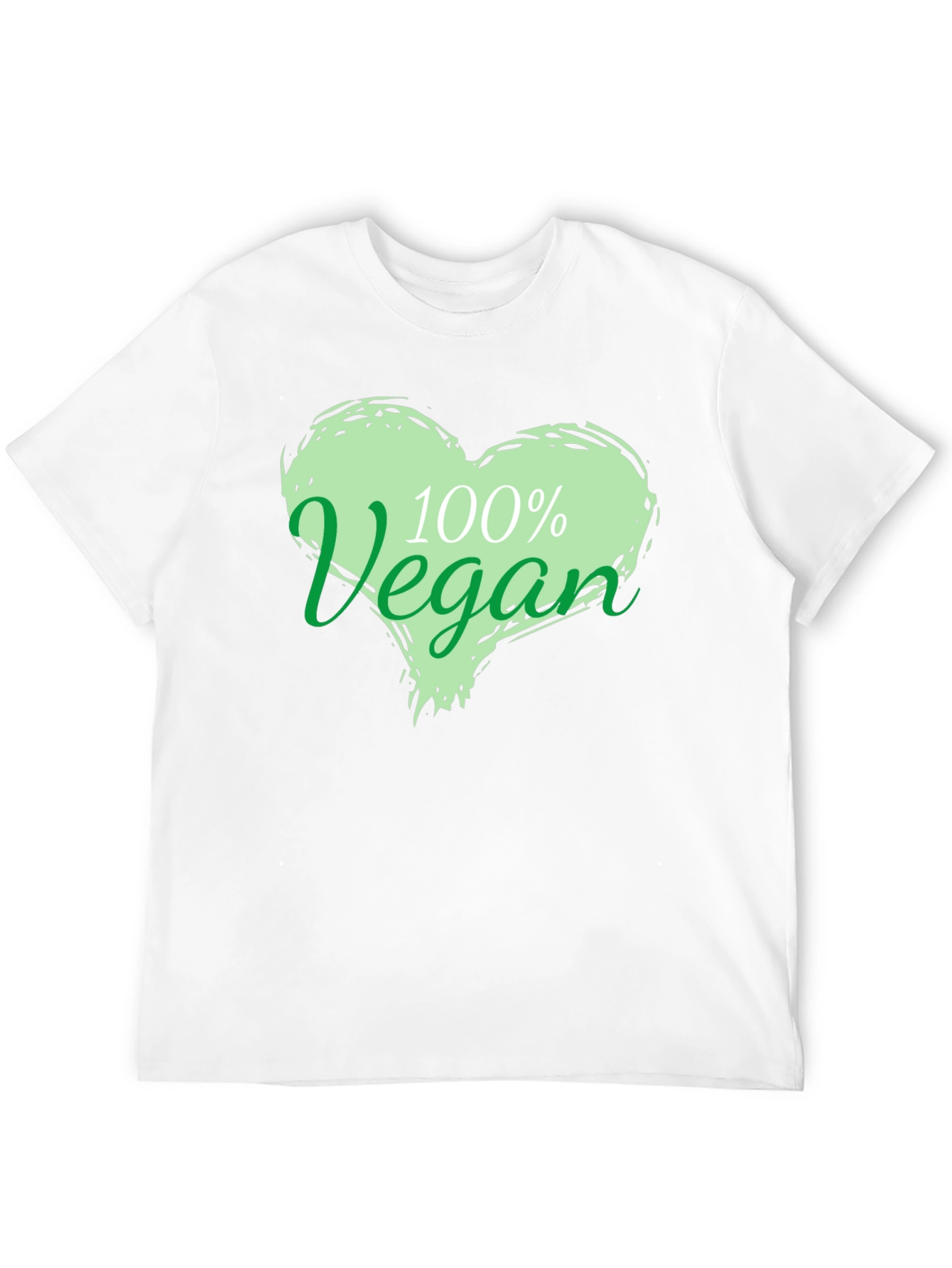 100% Vegan Heart Graphic Black T-Shirt