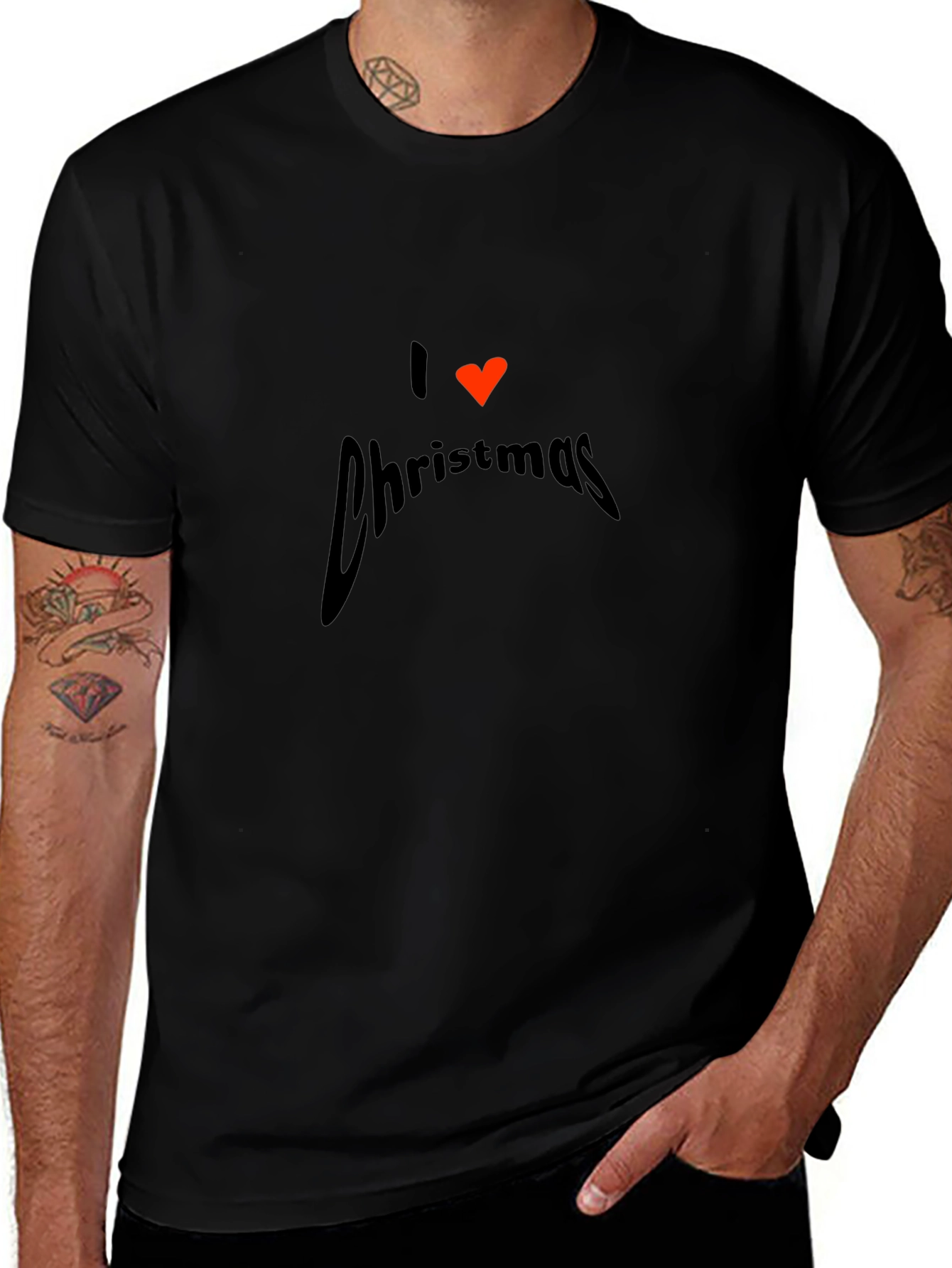 I Heart Christmas Black T-Shirt