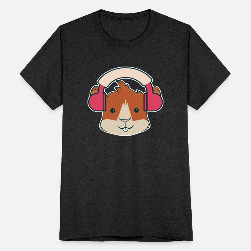 Guinea with headphone - pet lover