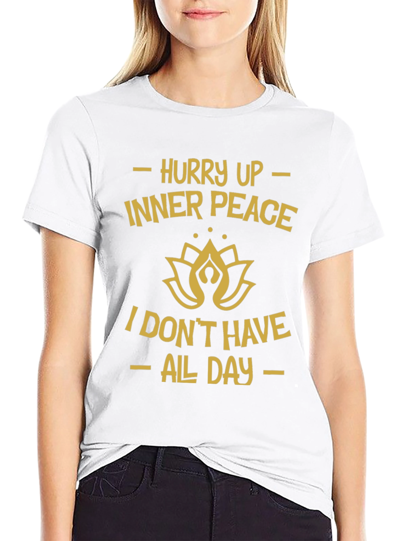 Hurry Up Inner Peace Black Graphic Tee