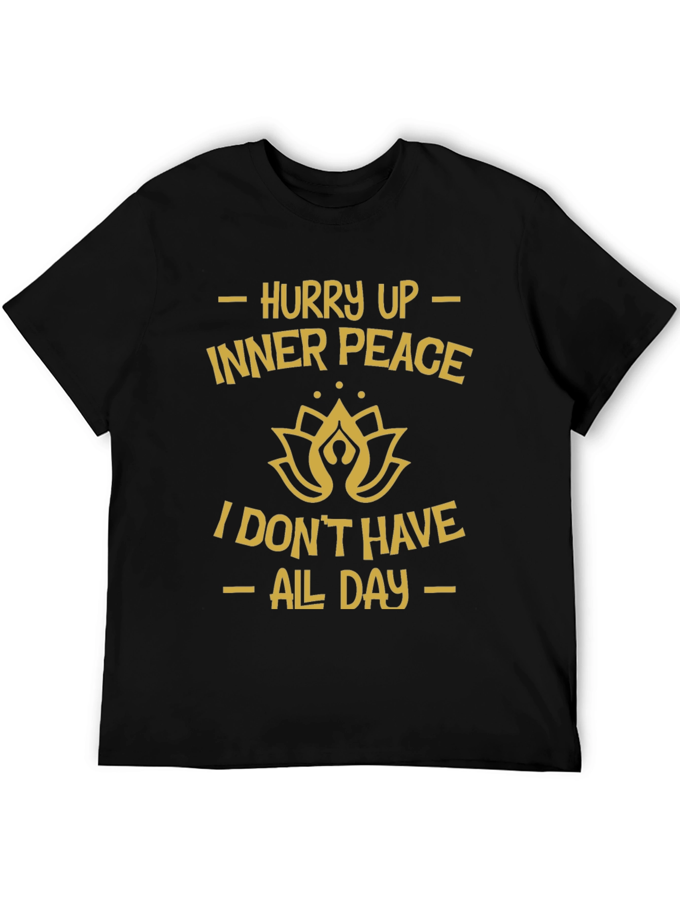 Hurry Up Inner Peace Black Graphic Tee