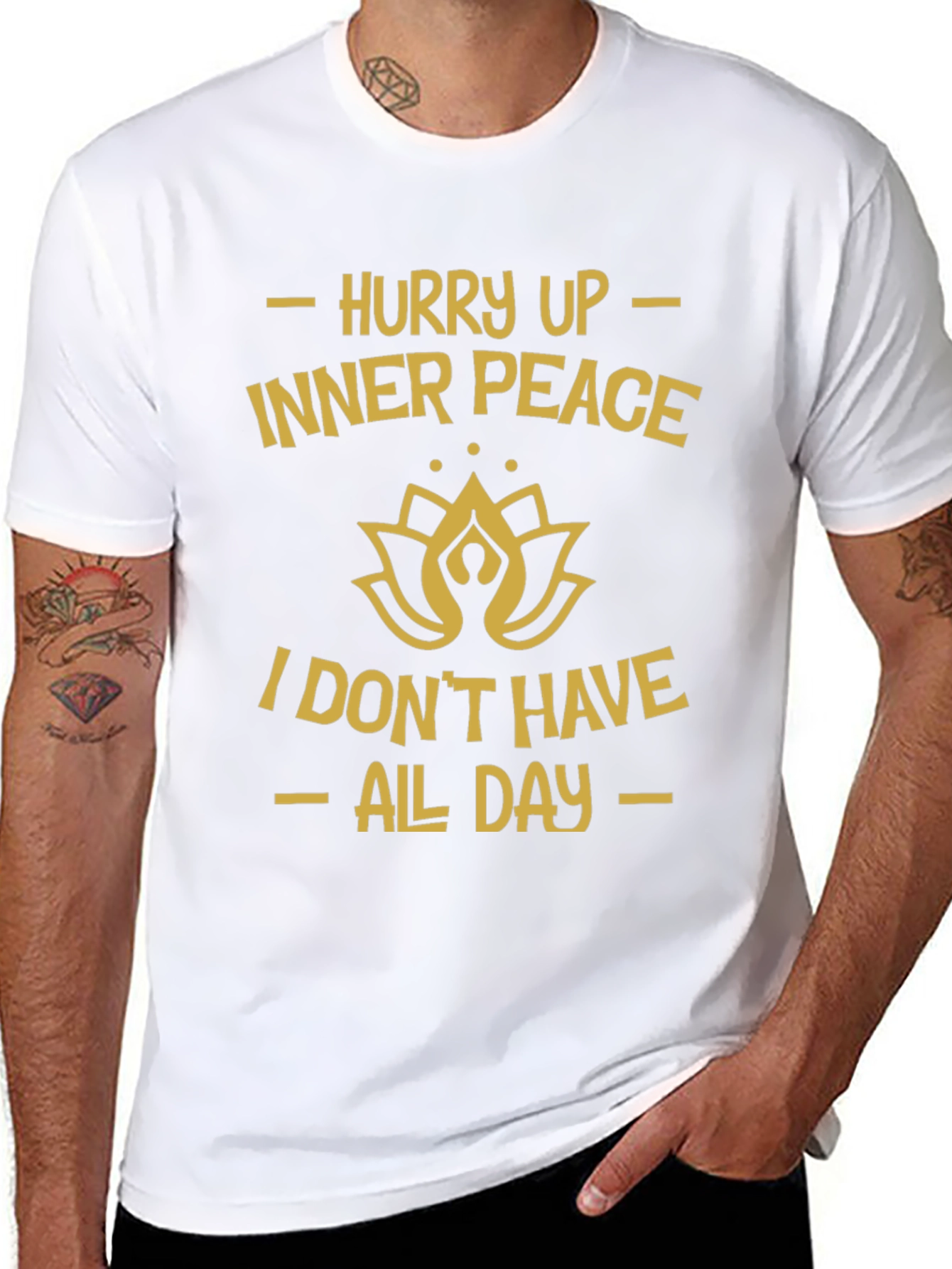 Hurry Up Inner Peace Black Graphic Tee