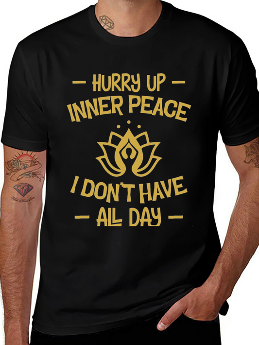 Hurry Up Inner Peace Black Graphic Tee