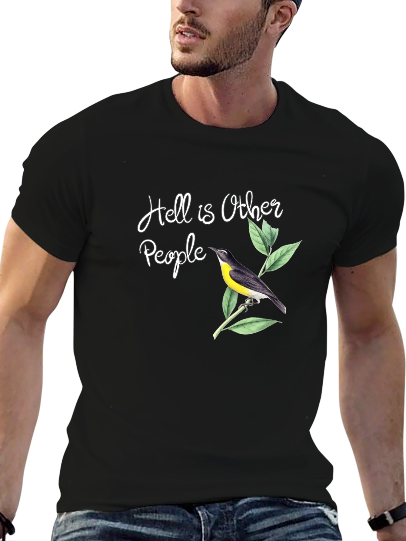 Hell is Other People Bird T-Shirt