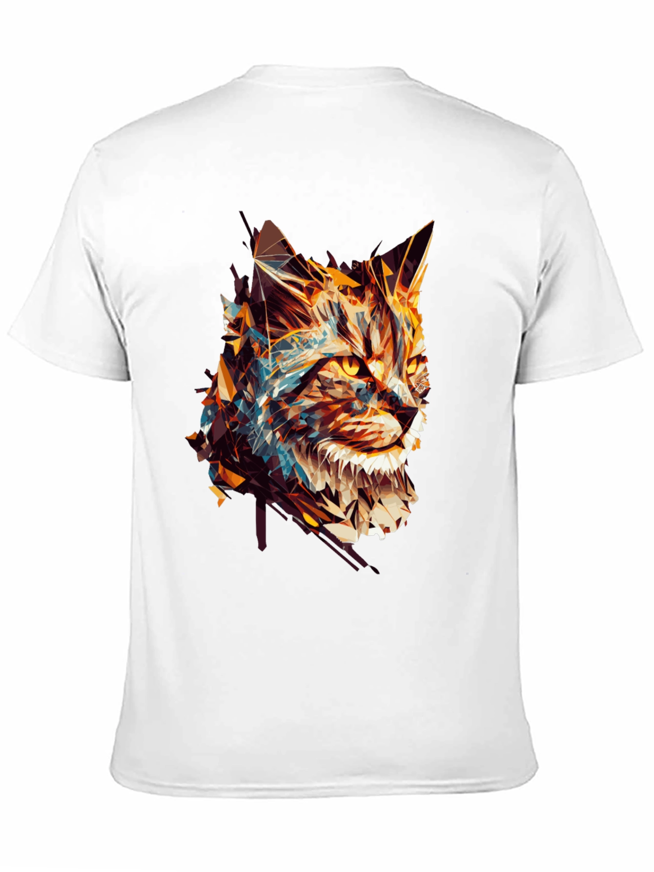 Abstract Cat Graphic Black Tee