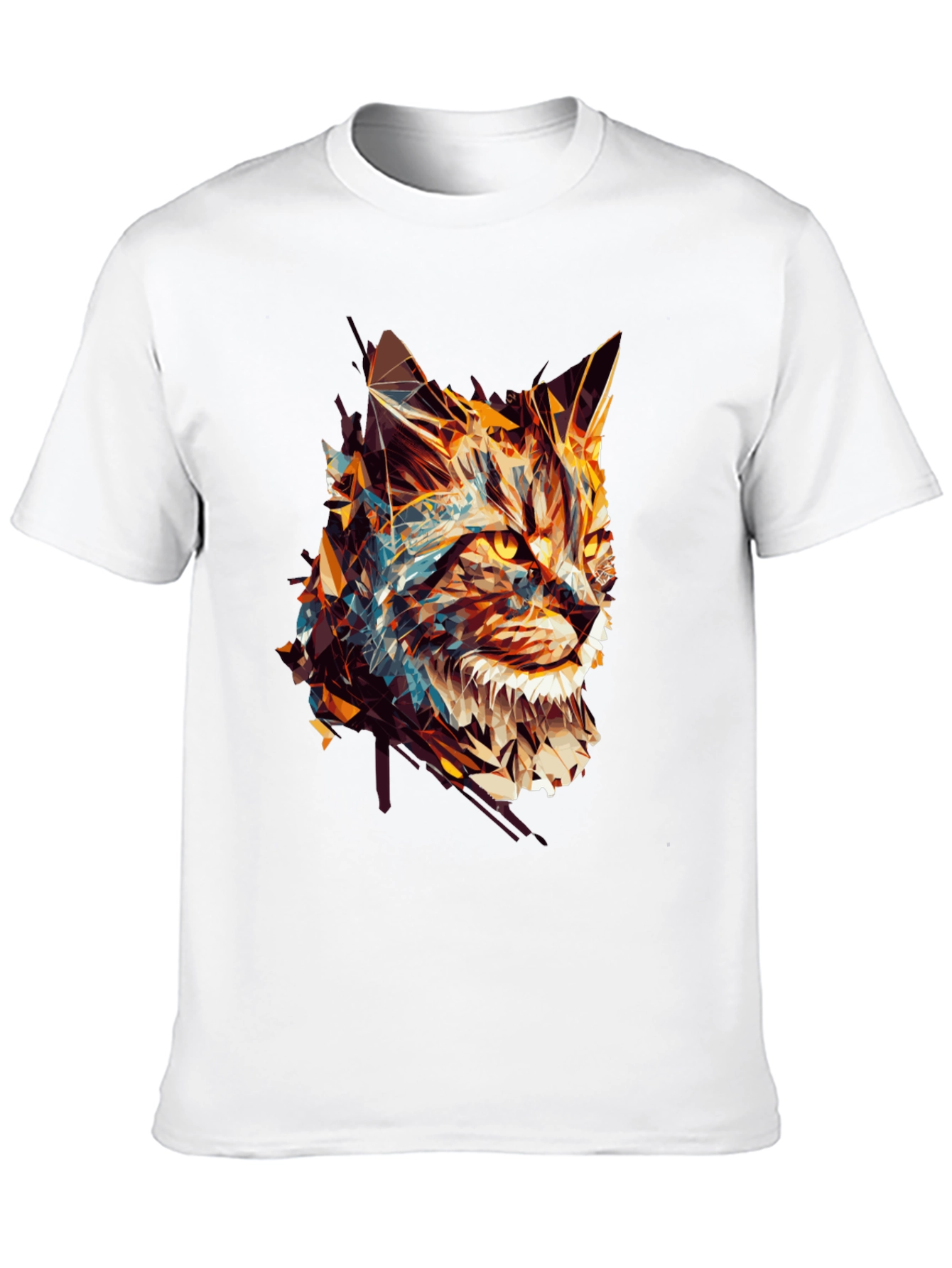 Abstract Cat Graphic Black Tee