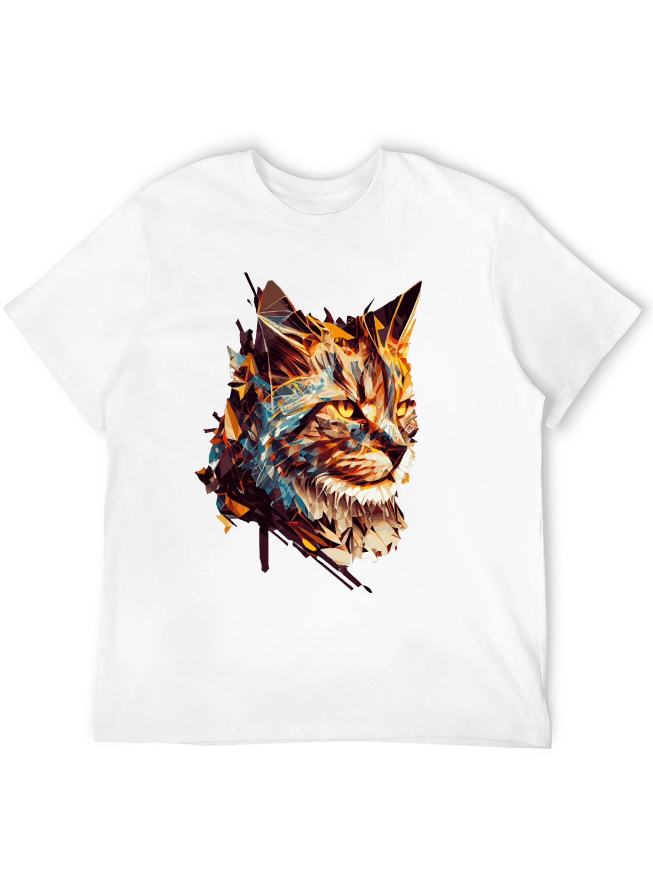 Abstract Cat Graphic Black Tee