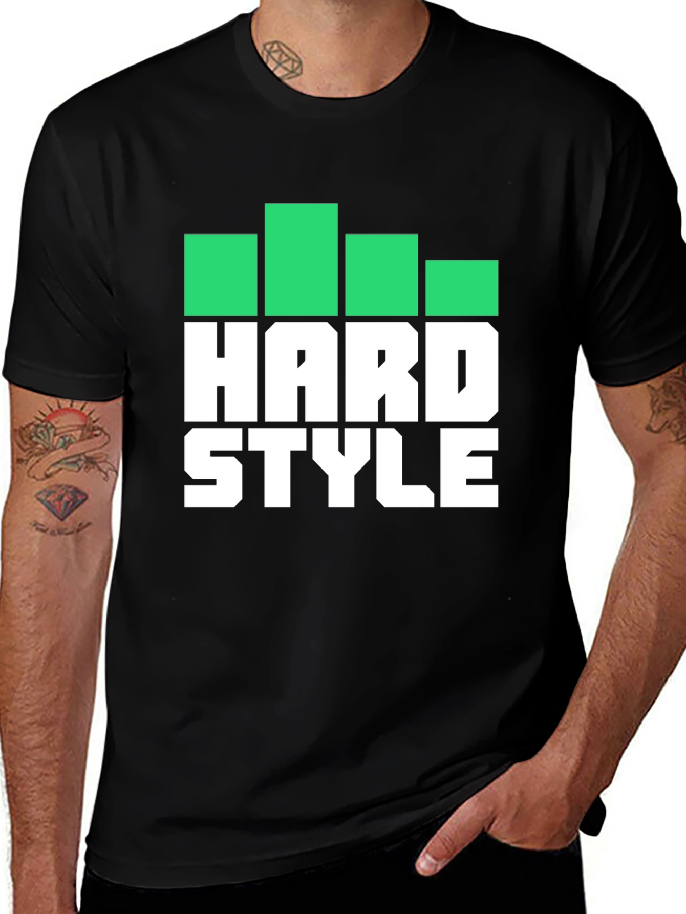 Hard Style Graphic Print Mens Black T-Shirt