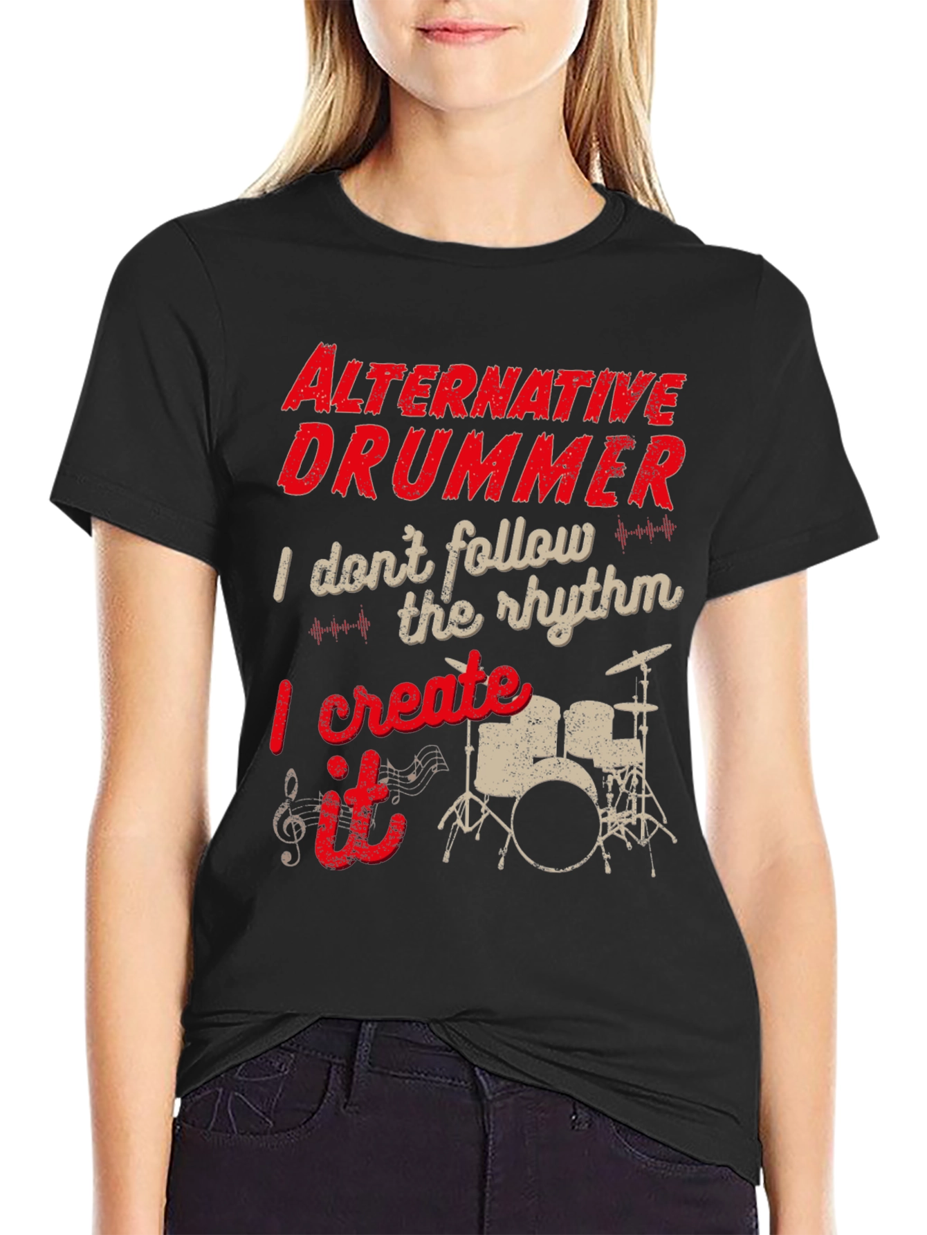 Alternative Drummer Graphic Tee - Music Lover T-Shirt