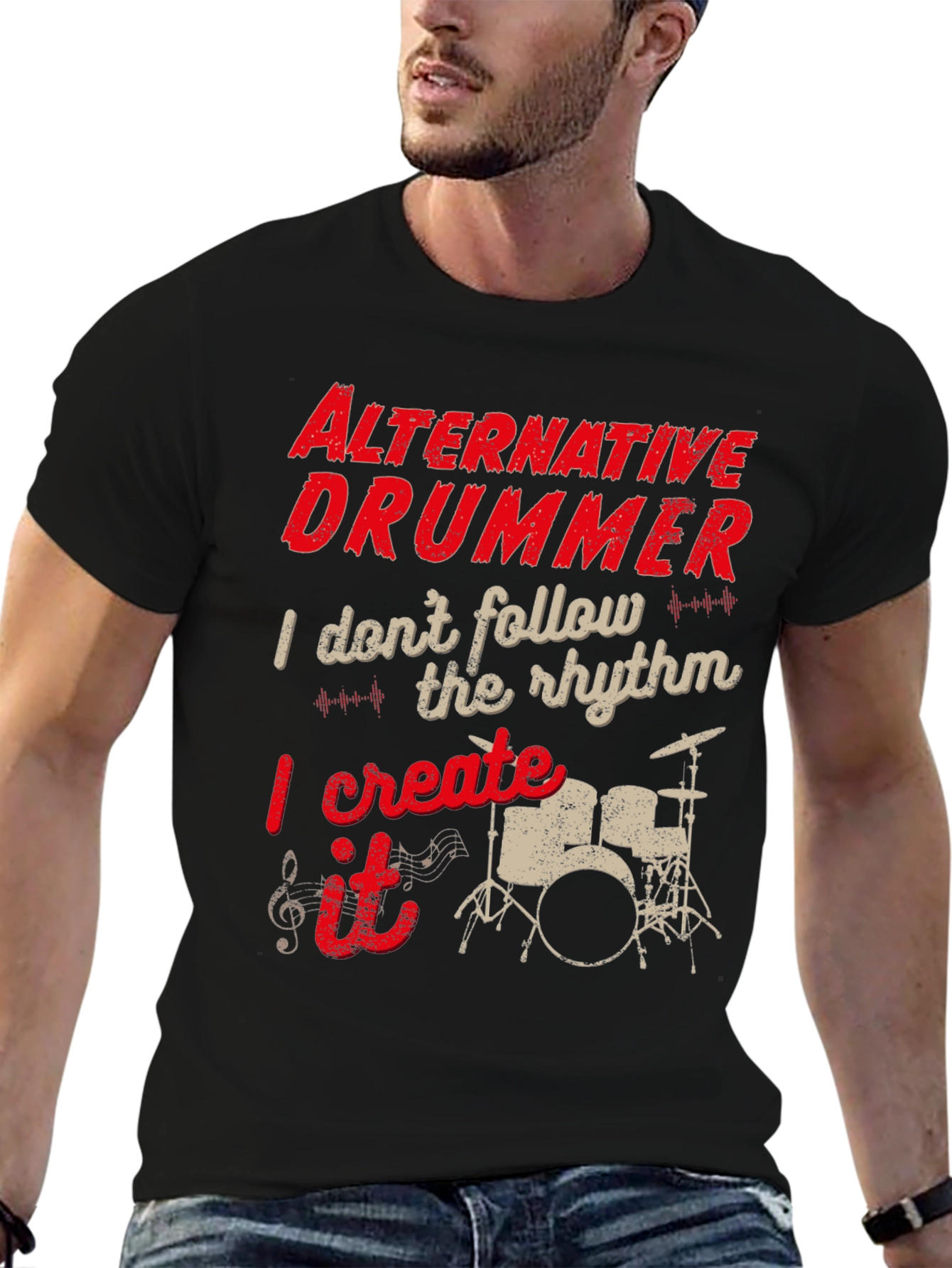 Alternative Drummer Graphic Tee - Music Lover T-Shirt