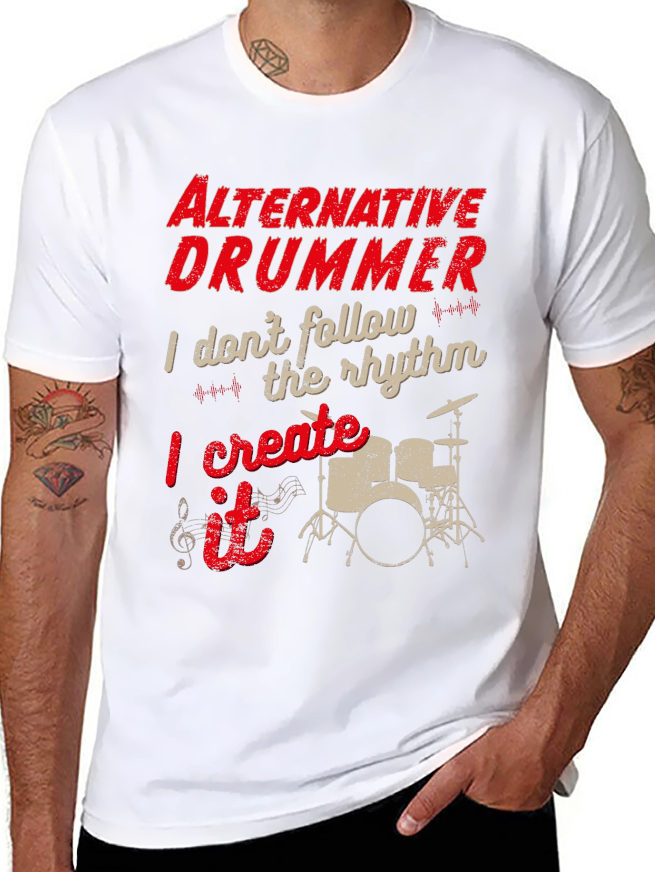 Alternative Drummer Graphic Tee - Music Lover T-Shirt