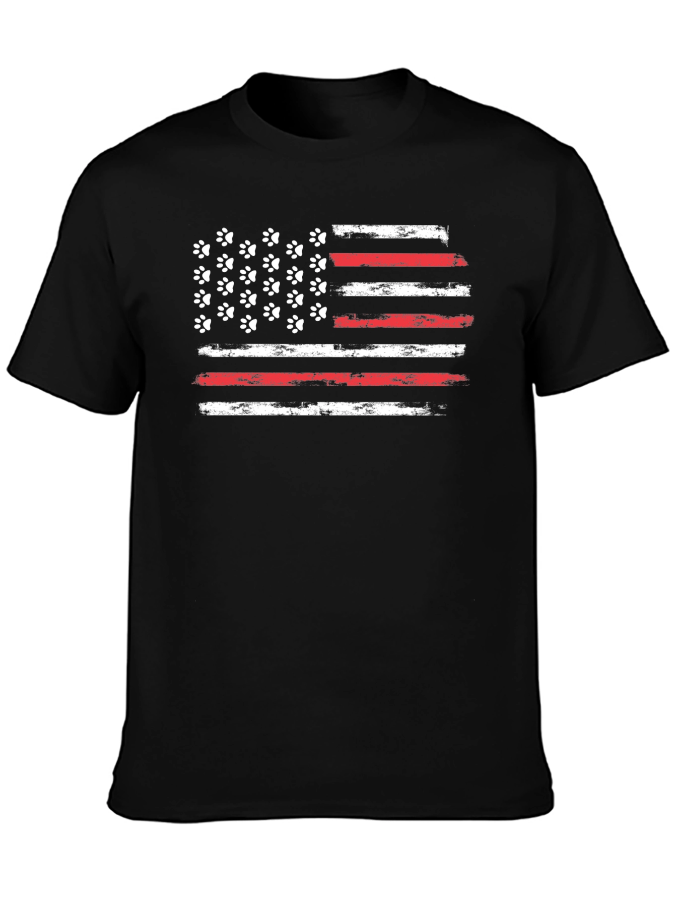 American Flag Paw Print Graphic Tee