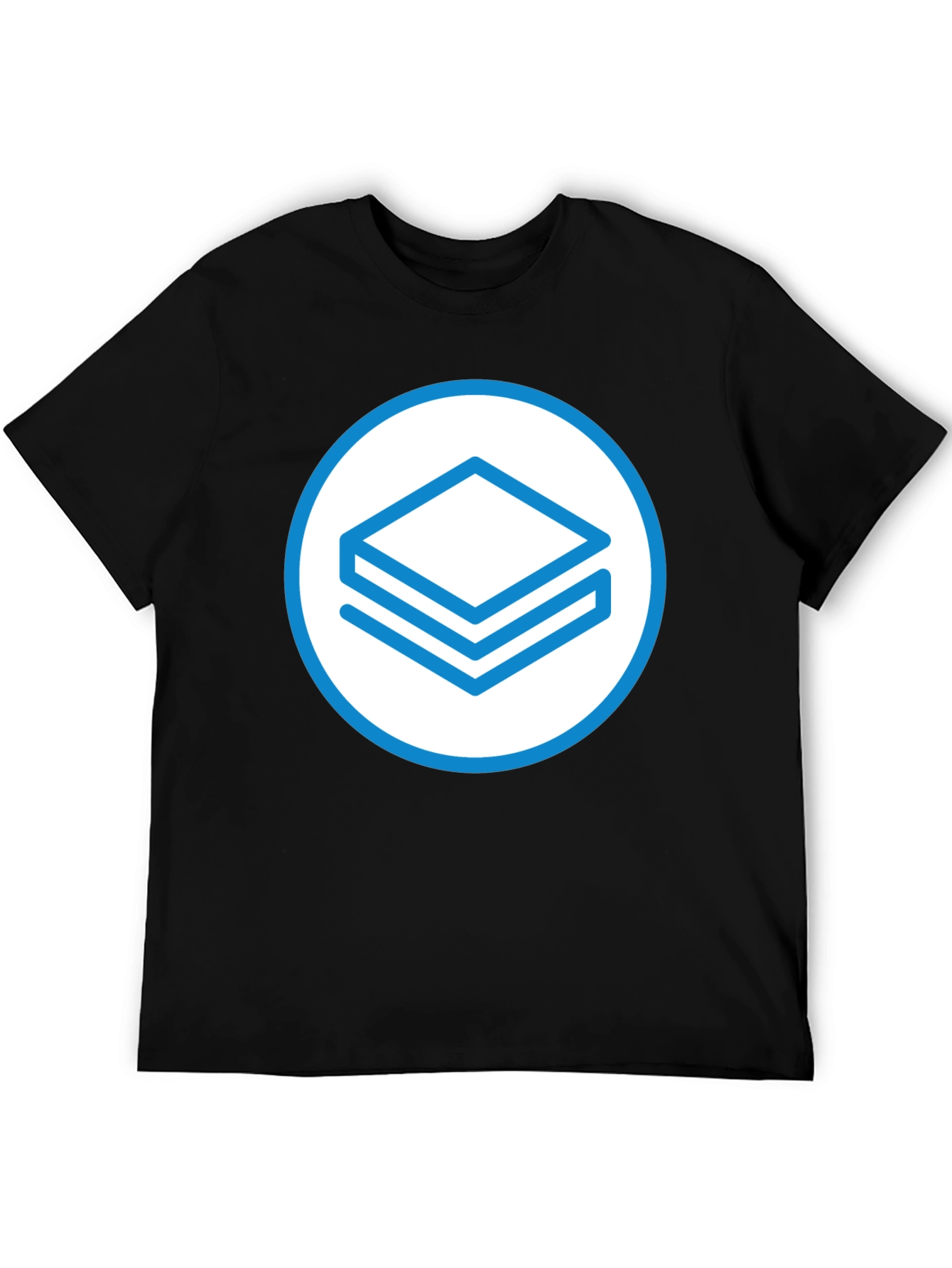 Abstract Layered Design Black T-Shirt
