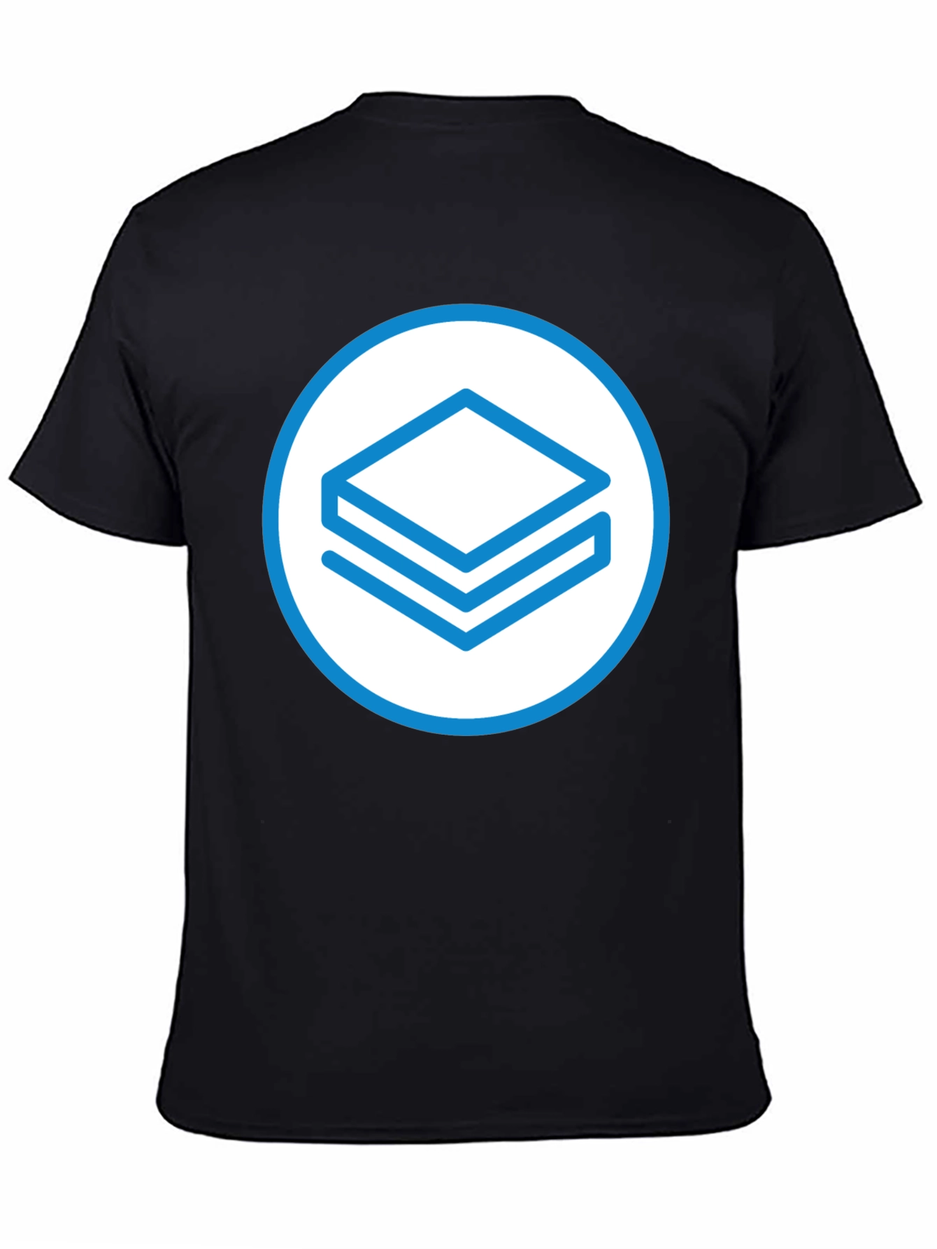 Abstract Layered Design Black T-Shirt