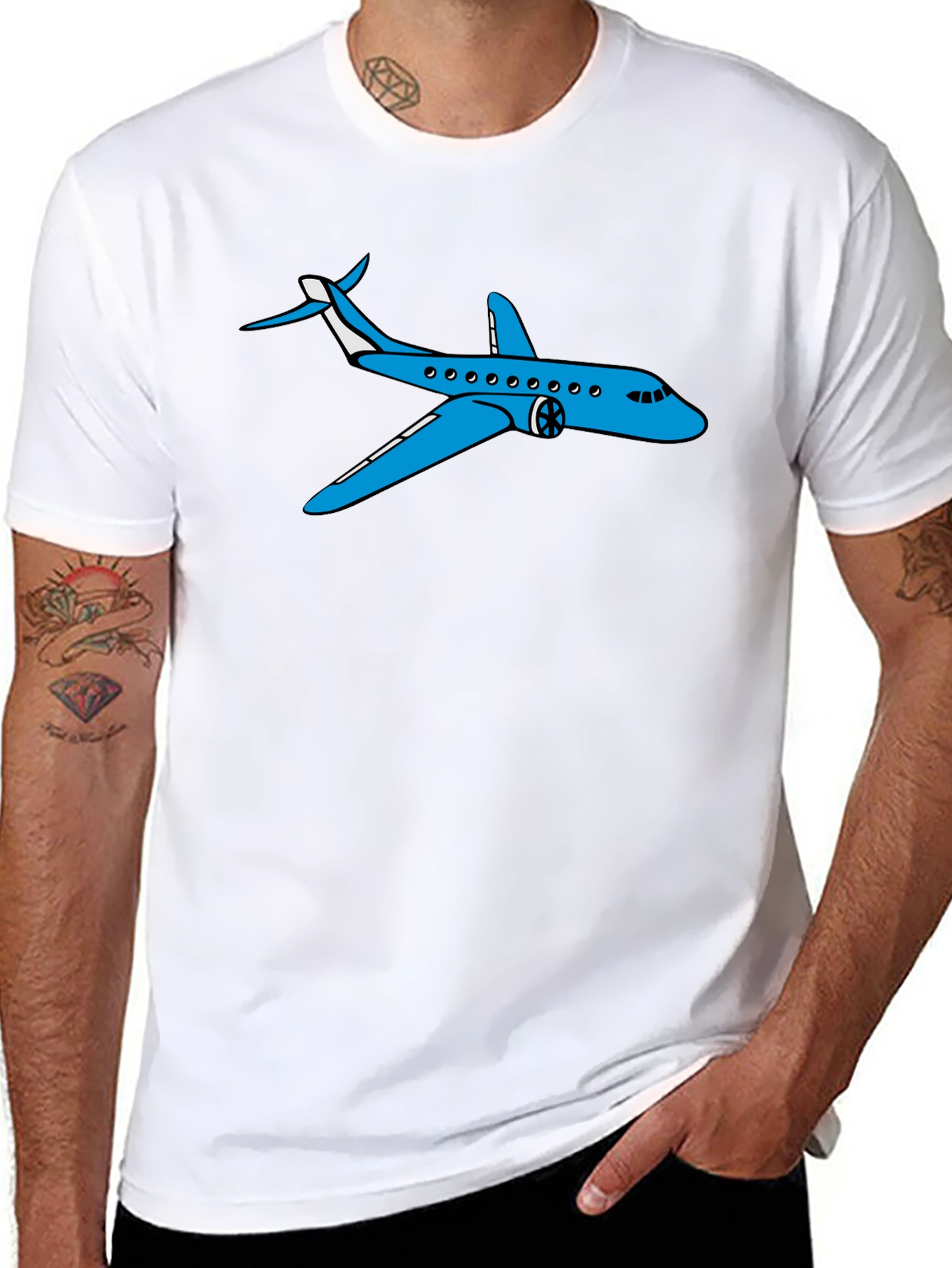 Airplane Graphic T-Shirt - Black