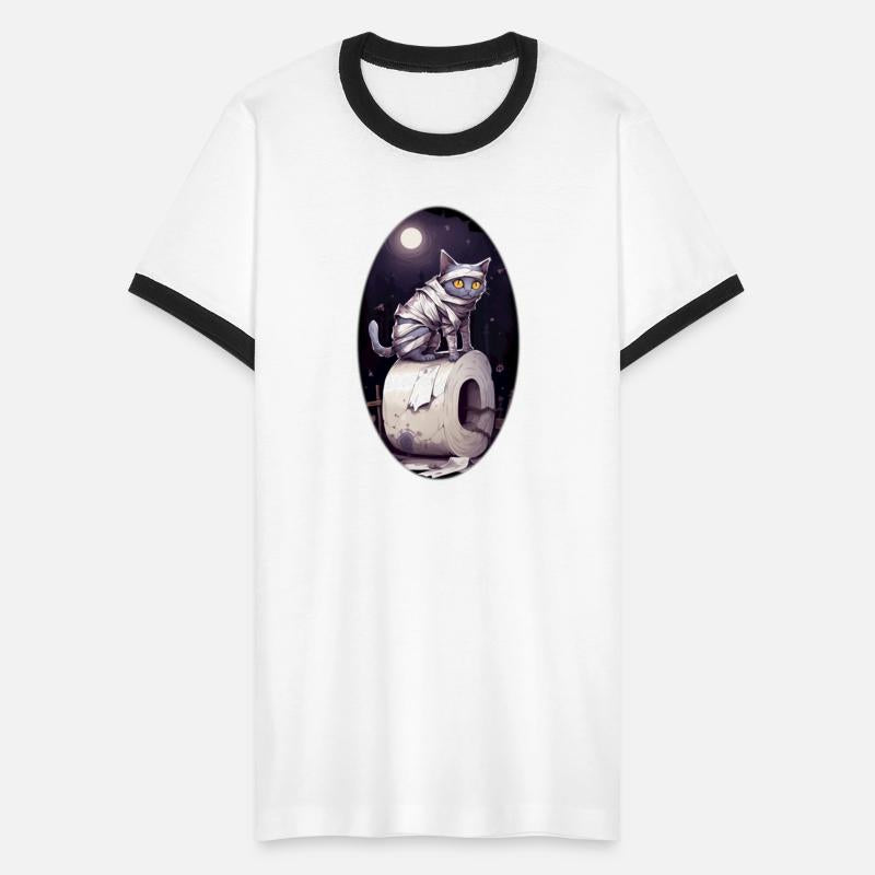 Halloween mummy cat circle frame